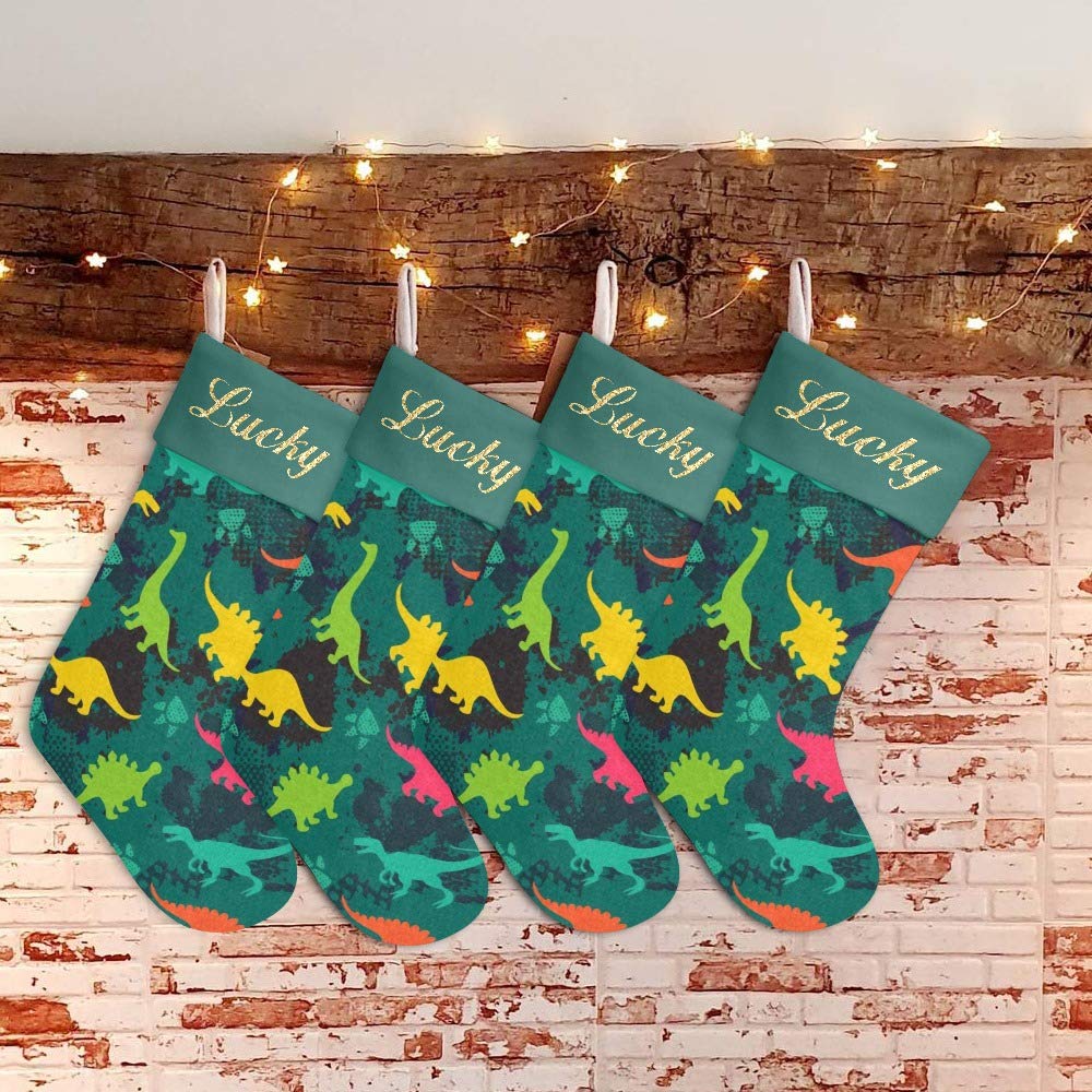 Personalized Christmas Stockings with Name - Custom Xmas Gift Decor 17.5