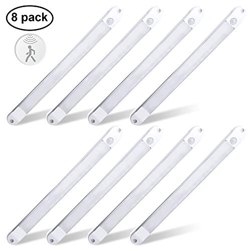 Facon 8-Pack 13-Inch LED Under Cabinet Lighting with PIR Motion Sensor, 12V Rigid Strip Light Bar - Perfect for RV, Van, Truck, Camper, Boat & Motorhome Kitchen & Storage Areas
