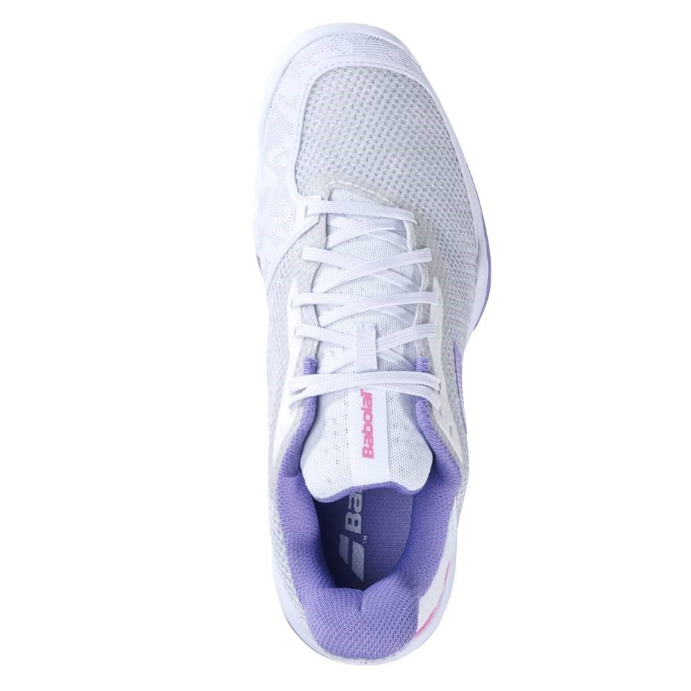 Babolat Jet Tere AC Women's Tennis Shoes - Lightweight & Supportive White/Purple Athletic Shoes for Women | Perfect for Court Play, Training & Casual Wear