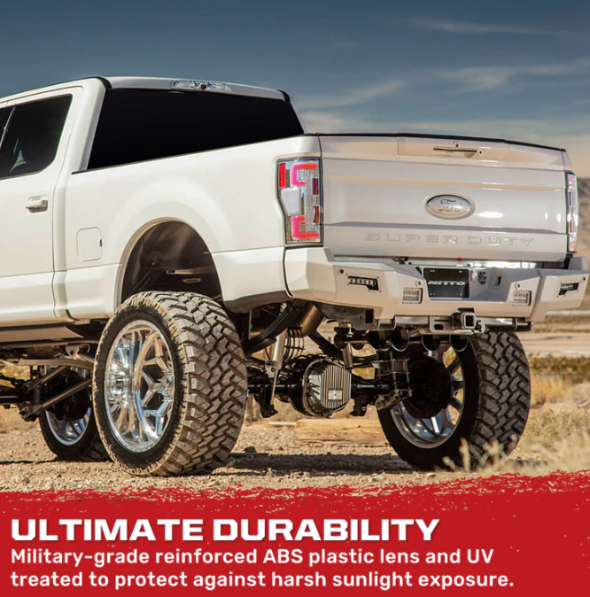 Ford Super Duty F250 F350 F450 F550 2017-2019 LED Tail Lights - Clear OLED Replacement for OEM Halogen - Perfect for Truck Upgrades & Nighttime Safety