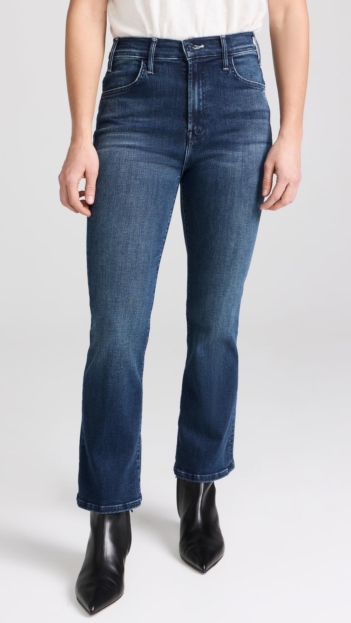 MOTHER Women's Petite Lil Hustler Ankle Jeans - High Waist Slim Fit Denim Pants for Casual Wear & Everyday Outfits