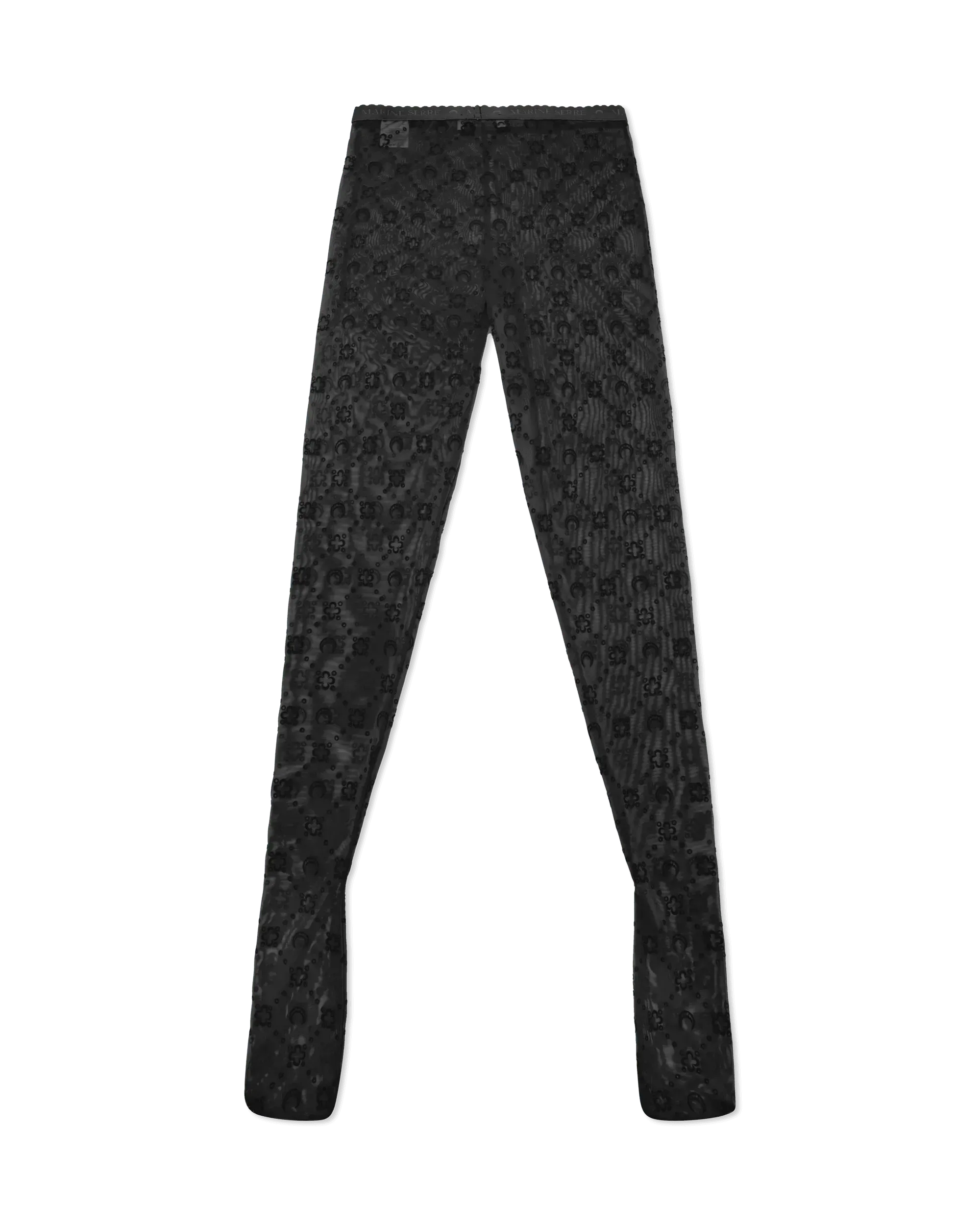 Moonogram Flocked Mesh Tights - Women's Fashion Sheer Pantyhose for Party, Cosplay & Everyday Wear