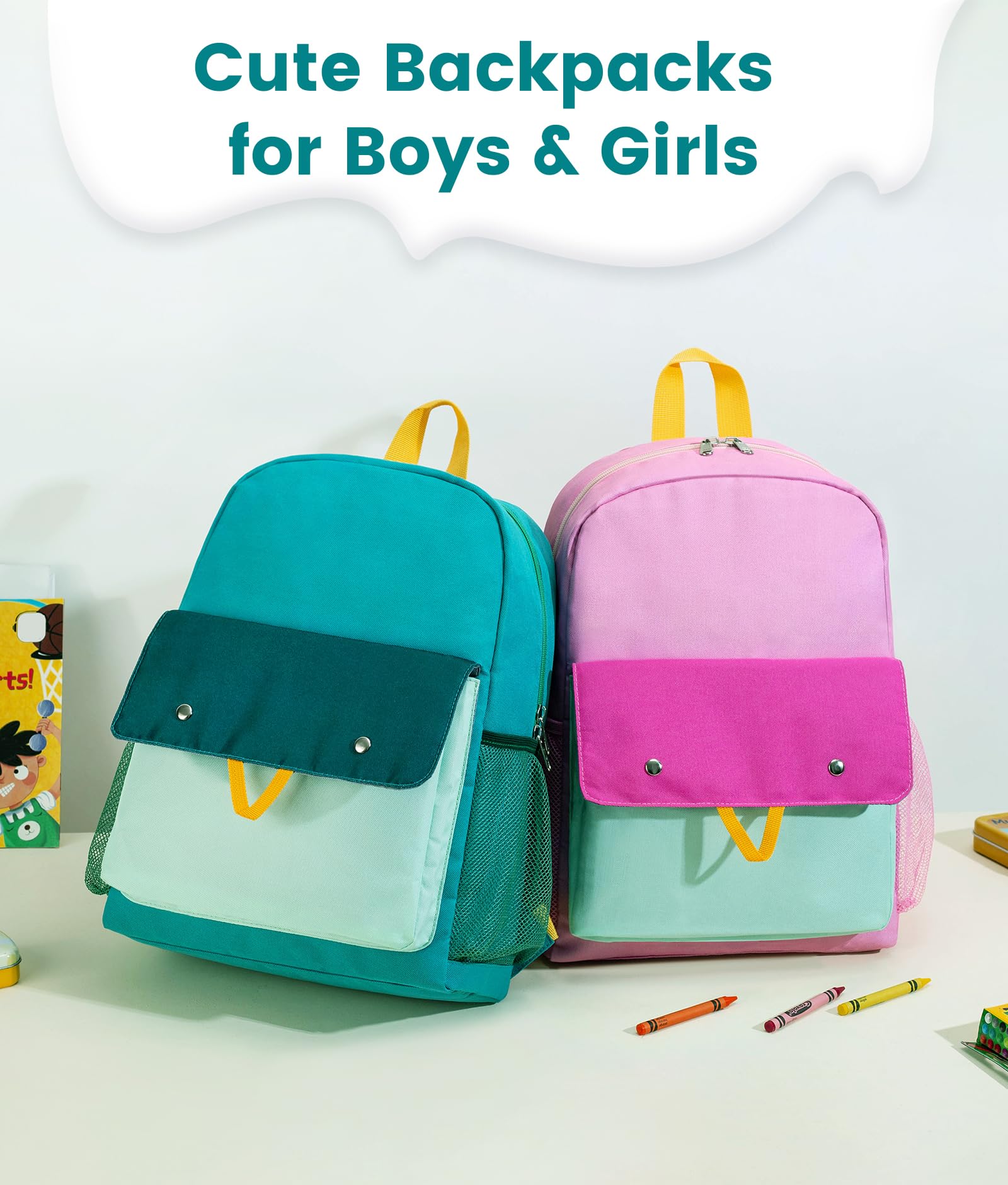 Vorspack Toddler Backpack for Girls & Boys Ages 3-8 | Cute Small Preschool & Kindergarten Backpack for School | Lightweight & Durable Kids Travel Bag | Perfect for Daycare, Outings & Daily Use - Green