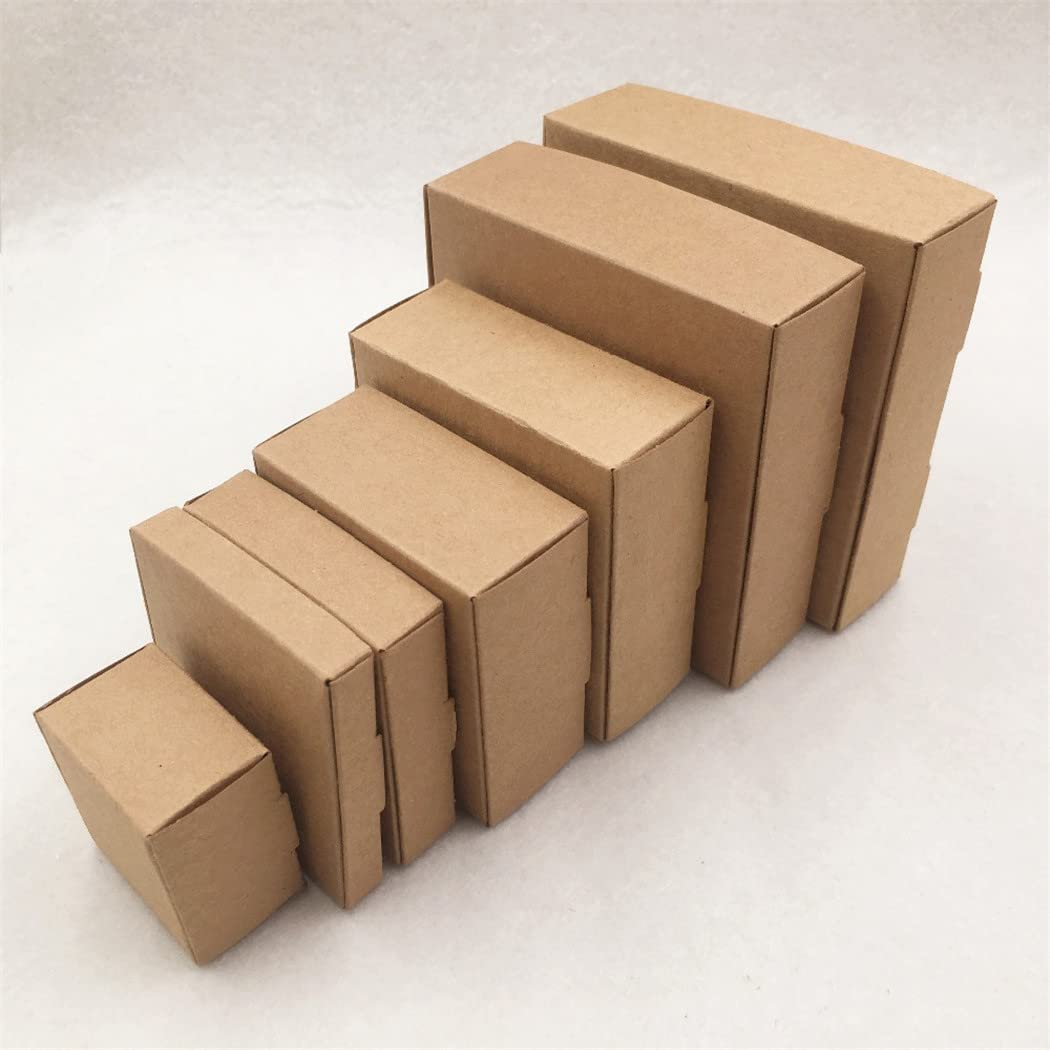20Pcs Brown Kraft Paper Gift Boxes - Blank Handmade Soap Packaging Boxes, Eco-Friendly Candy & Wedding Party Favor Boxes for DIY, Soap Wrapping, Party Decorations & Small Gift Packaging