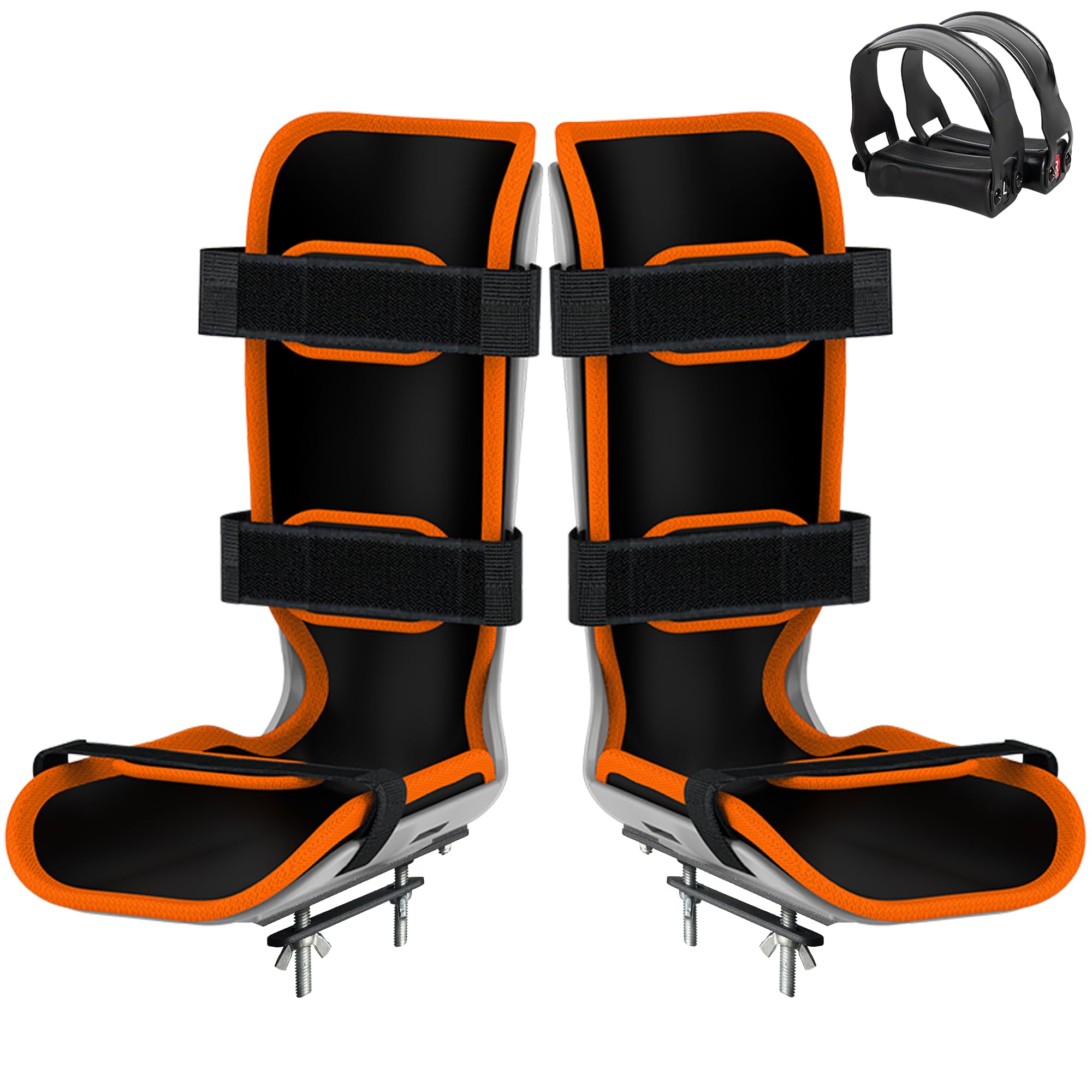 Universal Leg Support for Motorized Pedal Exerciser & Electric Mini Exercise Bike - Soft Splint & Pedals Set (1 Pair, Gray) - Ideal for Home Rehab, Physical Therapy & Seniors' Low-Impact Workouts