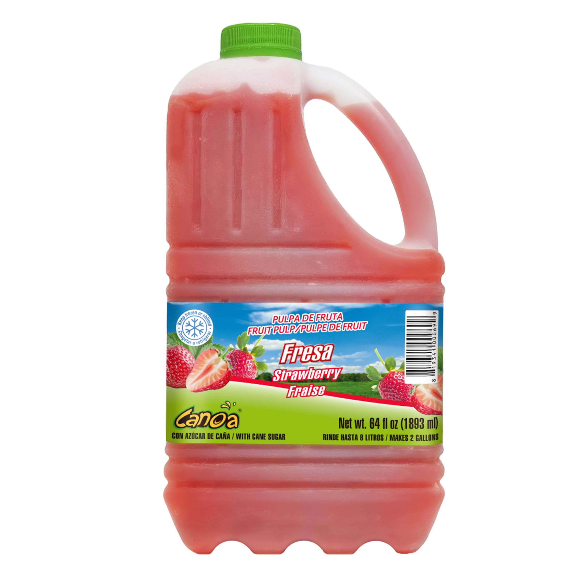 Premium Frozen Strawberry Fruit Pulp Puree - 64oz (Pack of 6) | 100% Natural Tropical Fruit Puree from Colombia | Perfect for Smoothies, Desserts & Cocktails