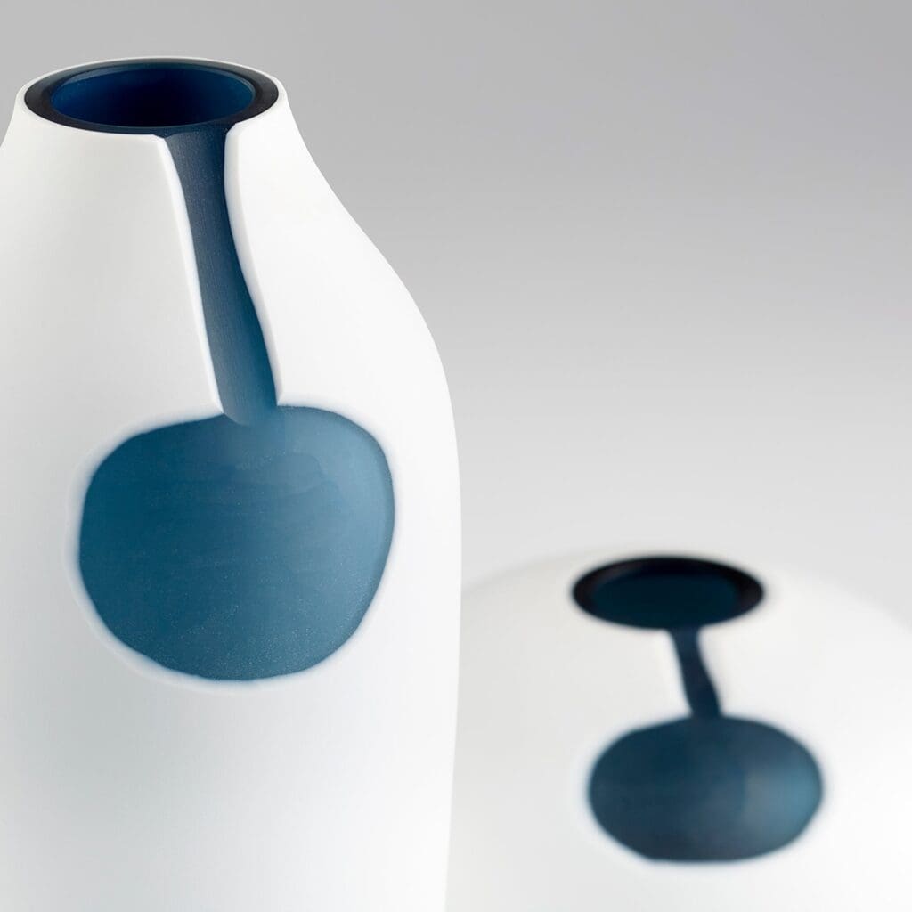 Cyan Design 11109 Oracle Vase - Large Blue and White Ceramic Vase for Home Decor, Wedding Centerpiece, Living Room Table Decor, Office Desk Accessory