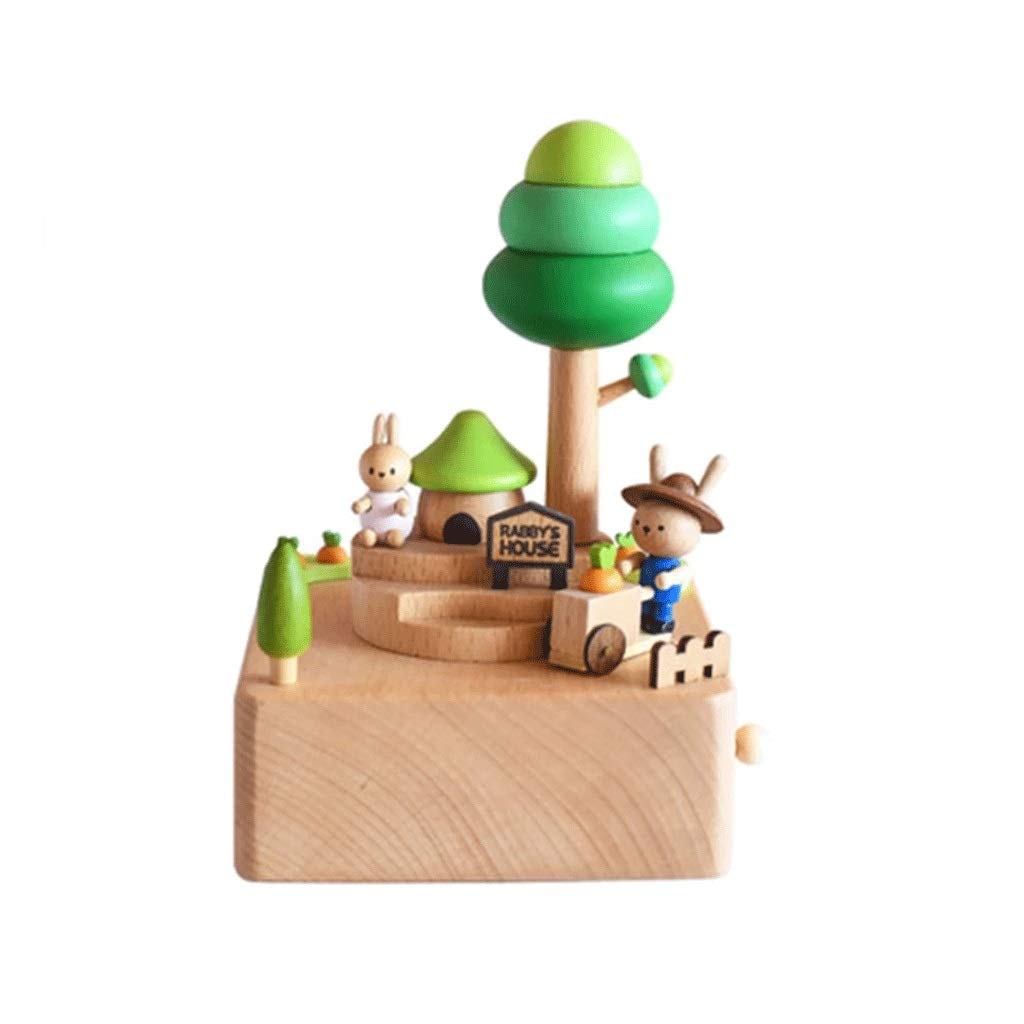 Rotating Beech Wood Music Box - Handcrafted Musical Gift for Kids, Birthday & Christmas Present, Home Decor (Perfect for Nursery, Weddings & Special Occasions)