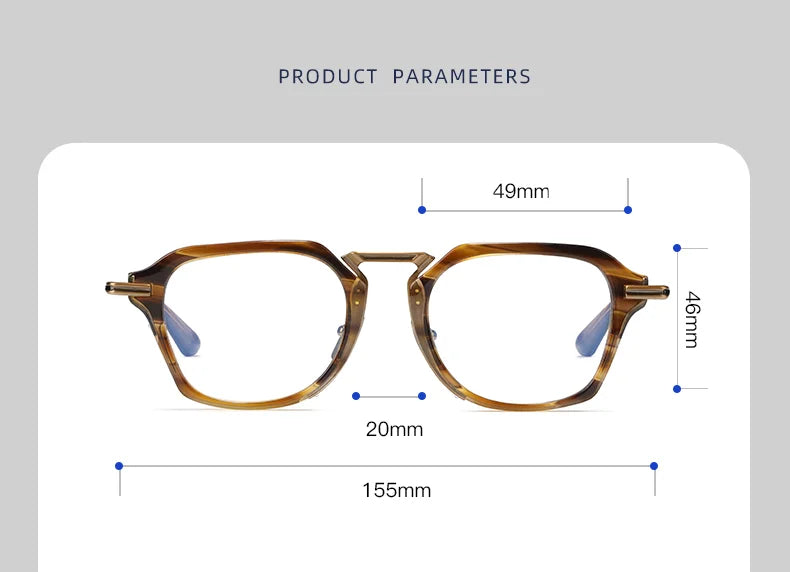 Stylish Unisex Black Titanium Square Eyeglasses D413 - Lightweight Full Rim Frame for Work, Reading & Fashion