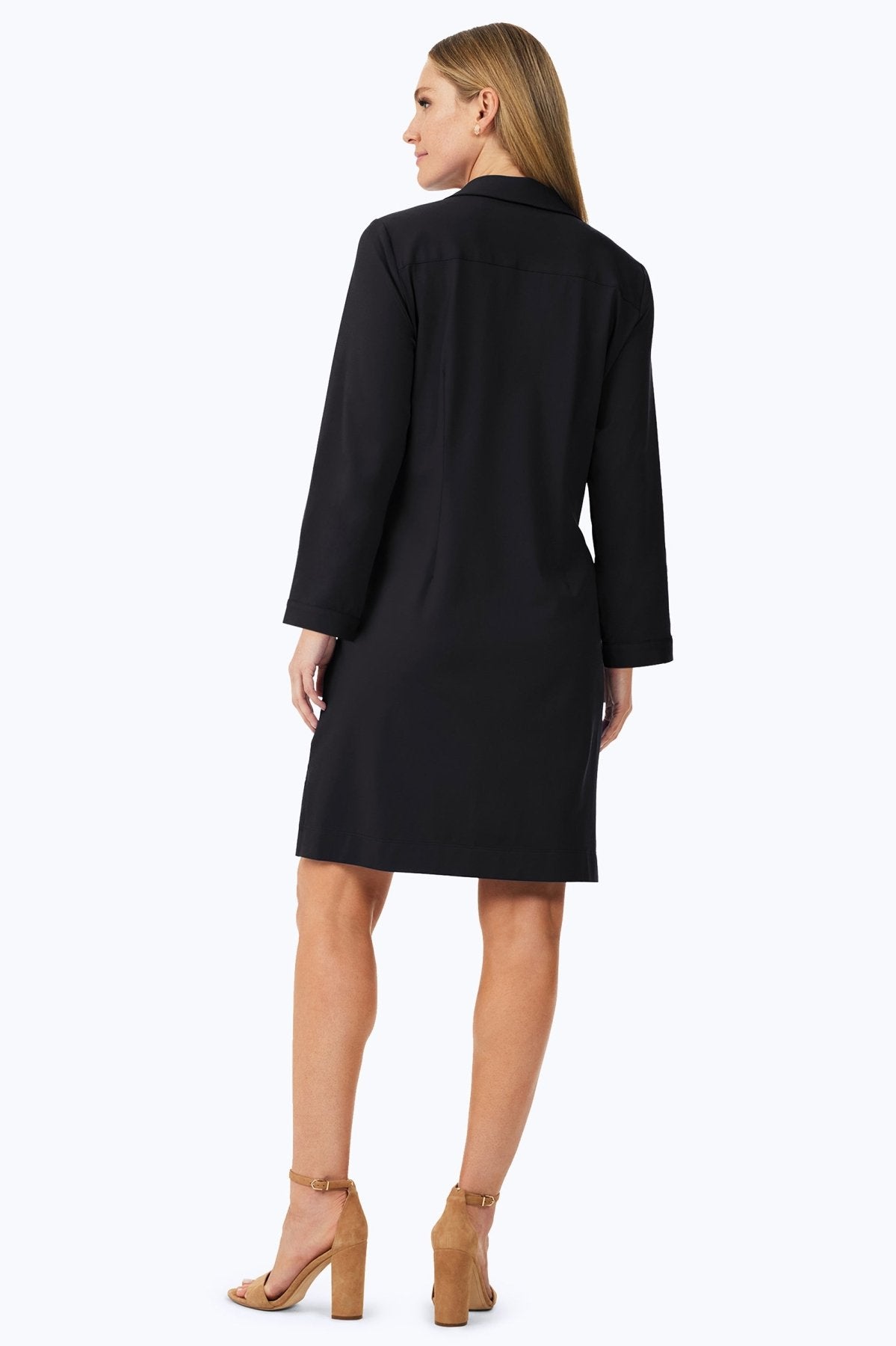 Angel Solid Jersey Long Sleeve Dress for Women - Comfortable Stretchy Casual Midi Dress - Perfect for Work, Date Night & Everyday Wear