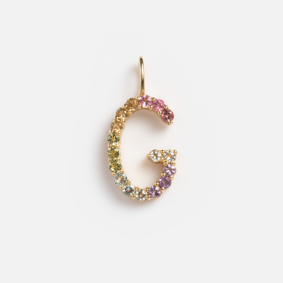 Solid Gold Pastel Gemstone Letter Charm - Elegant Initial Pendant for Necklaces & Bracelets - Perfect for Gifts, Birthdays, and Personalized Jewelry