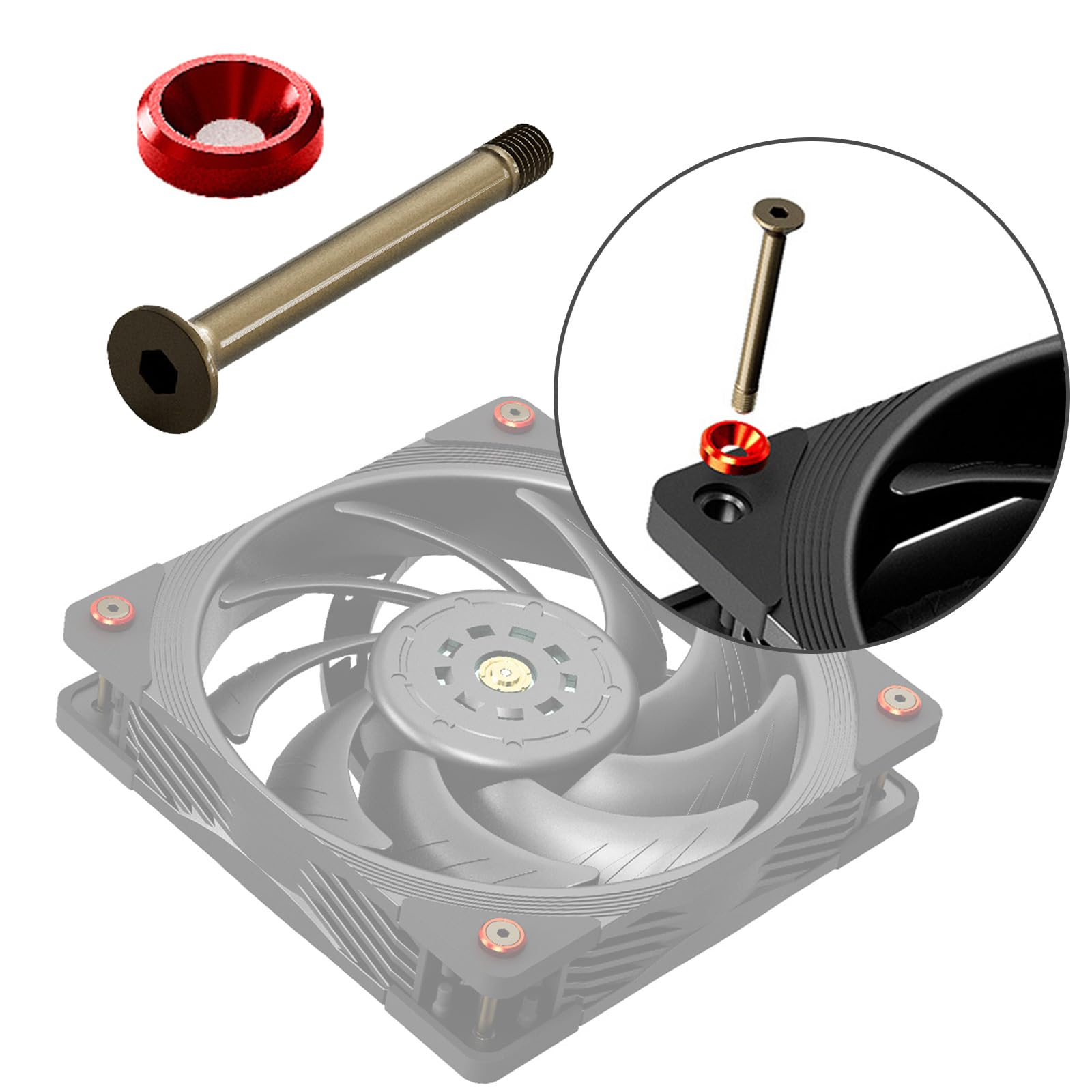 HDKEAN 25mm Computer Case Cooling Fan Screws - Long & Short Fan Mount Screws for PC Build, Case Modding, and Cooling System Installation