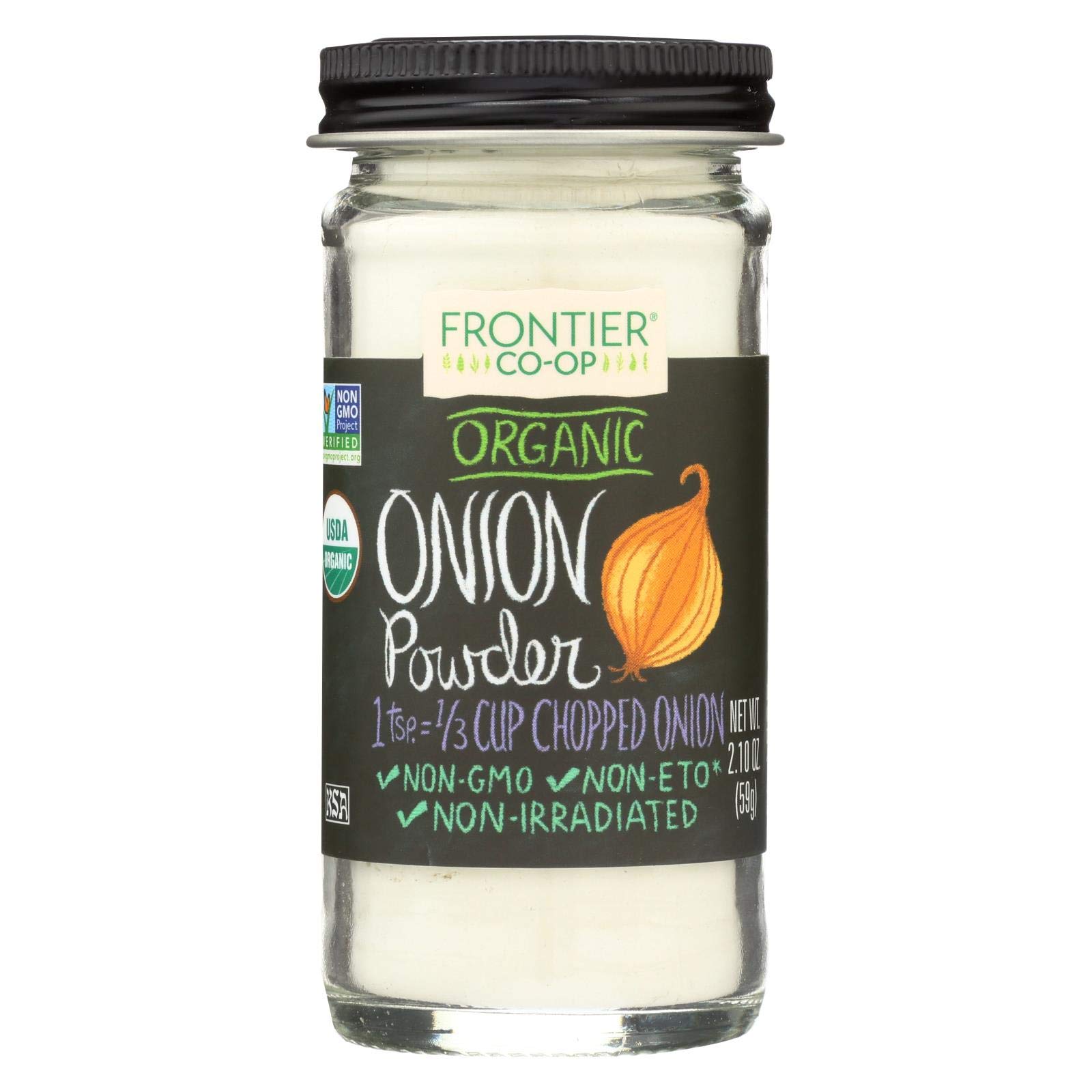 Organic White Onion Powder by Frontier Herb - 2.10 oz | USDA Certified, Non-GMO | Perfect for Cooking, Seasoning & Homemade Spice Blends