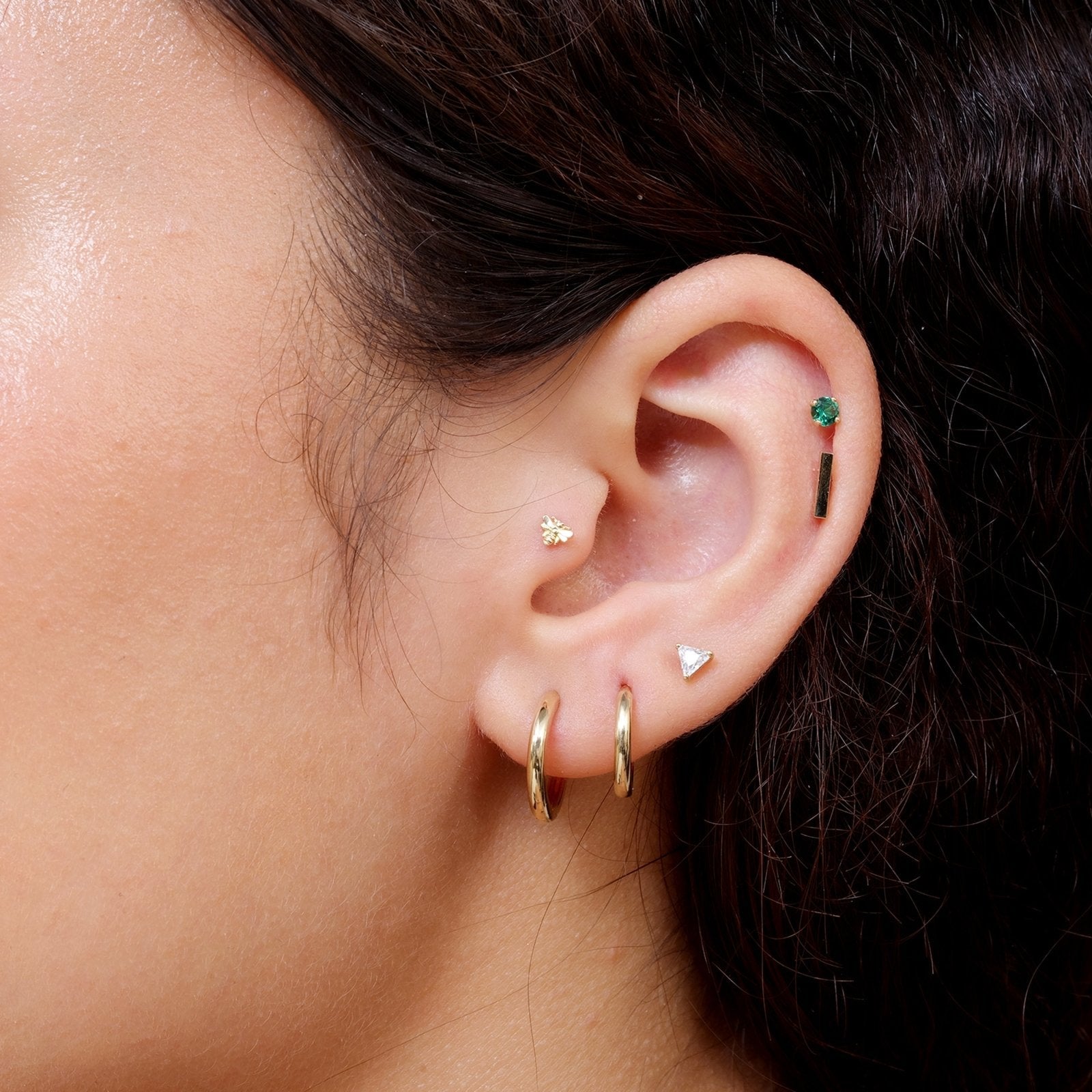 14k Solid Yellow Gold Flat Back Stud Earrings - Hypoallergenic & Tarnish-Free - Perfect for Everyday Wear, Gifts & Special Occasions