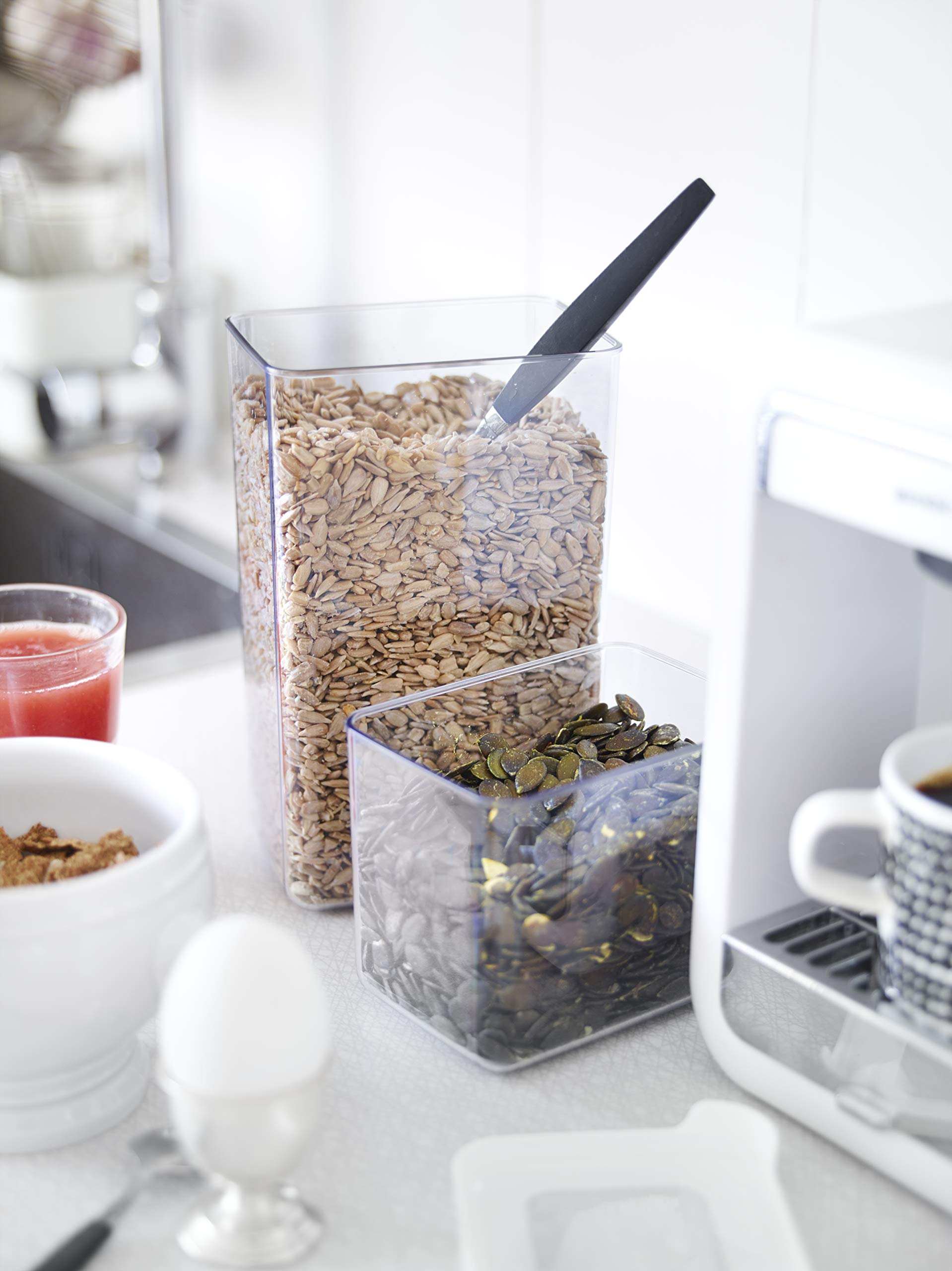 1L Clear White Airtight Food Storage Container for Kitchen, Pantry & Meal Prep - BPA-Free Plastic, Stackable & Leak-Proof