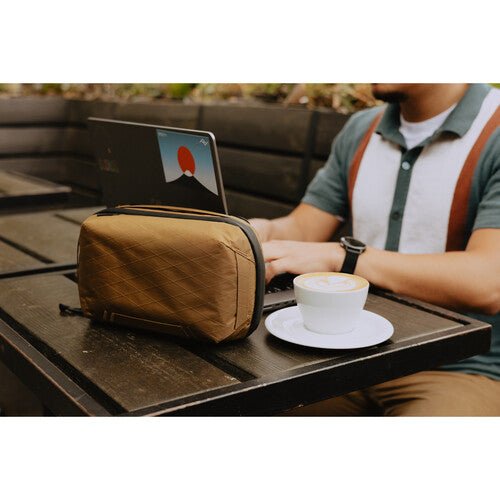 Peak Design Tech Pouch - Waterproof Travel Organizer for Electronics & Cables (Coyote) - Perfect for Camping, Hiking & Business Trips