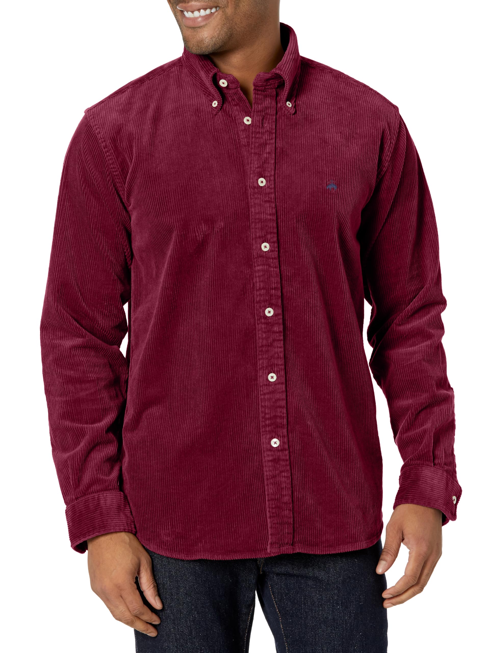 Brooks Brothers Men's Corduroy Button-Down Collar Casual Shirt - Perfect for Office, Business Meetings & Smart Casual Outfits