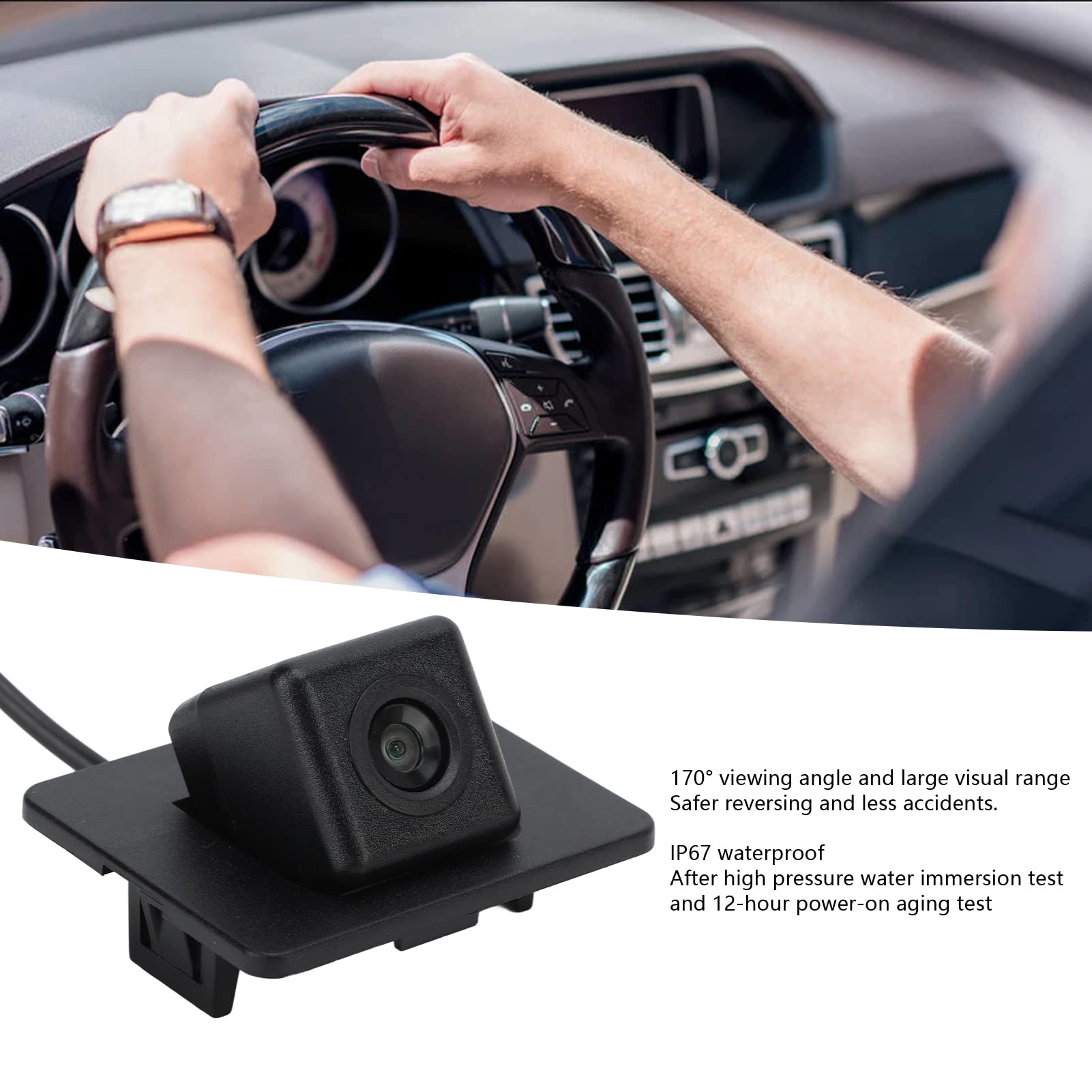 170° Wide Angle IP67 Waterproof Car Backup Camera, CCD Rear View Camera Replacement for Mazda 3 Axela 2013-2019 - Perfect for Night Driving & Parking Assistance