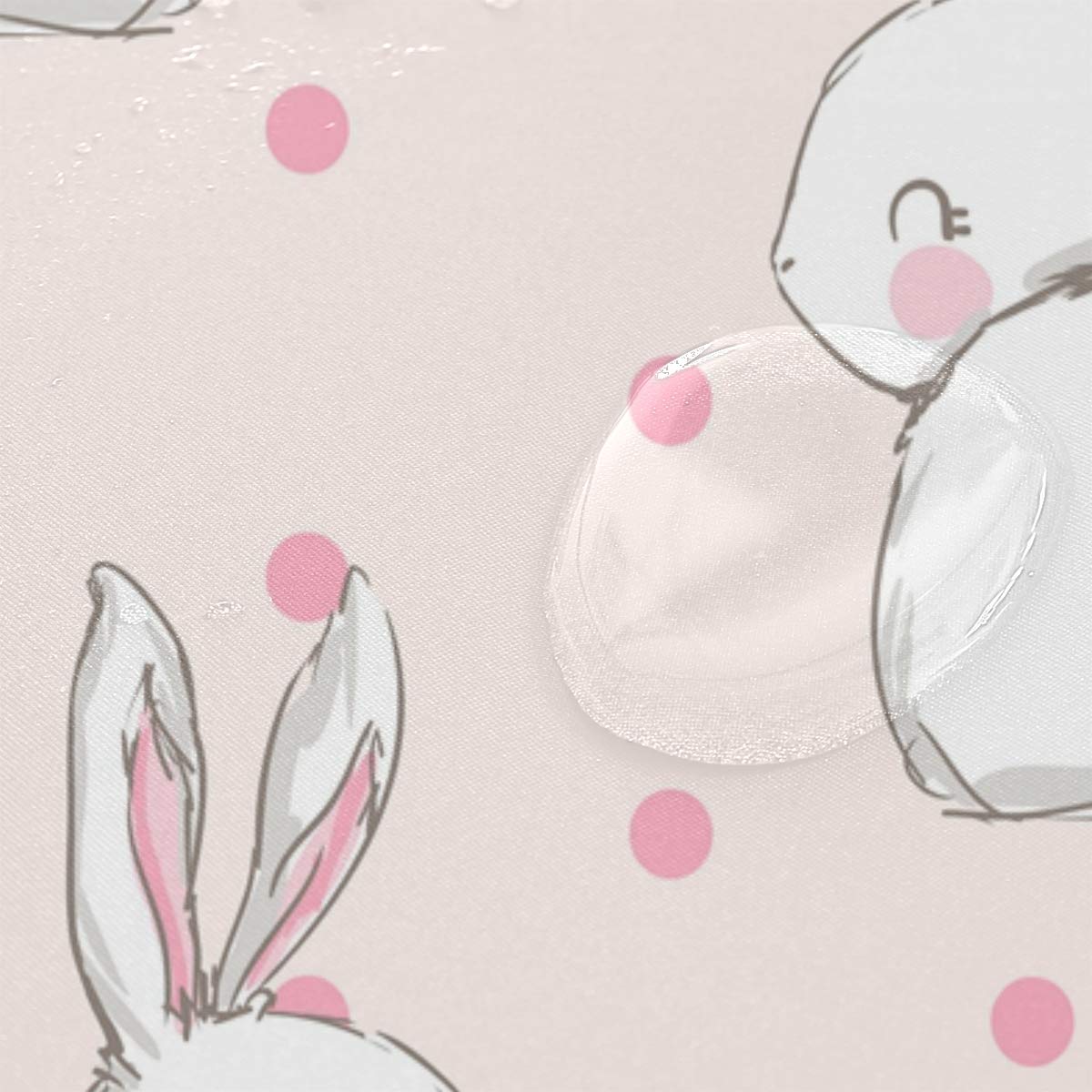 Vikko Cute Bunny Pattern Pink Rabbit Shower Curtain - Waterproof Polyester Fabric Bathroom Decor with Hooks - Standard Size 72x72 Inch for Bathtub & Shower - Perfect for Kids' Bathroom, Nursery, and Easter Decor
