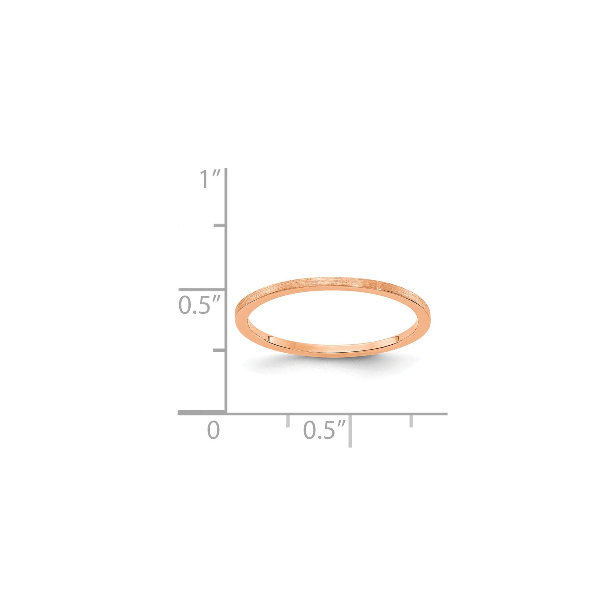 14K Rose Gold 1.2mm Flat Satin Stackable Band Ring - Size 9 | Dainty Minimalist Wedding Band, Anniversary Gift for Women | Perfect for Everyday Wear, Stacking & Special Occasions