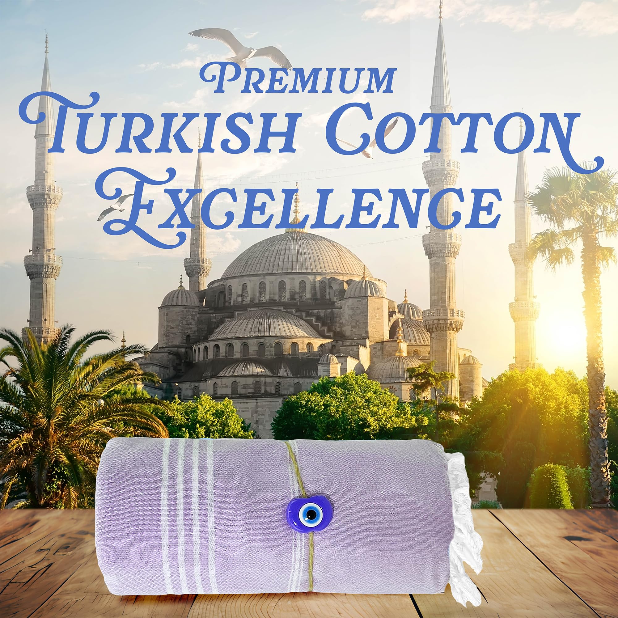 East'N Blue Lina Peshtemal Turkish Cotton Beach Towels - Lightweight, Quick-Dry, Soft & Absorbent Oversized Towel for Beach, Pool, Gym, Travel | 100% Premium Cotton | Versatile for Bath, Yoga, Picnic & Spa Days - Lilac