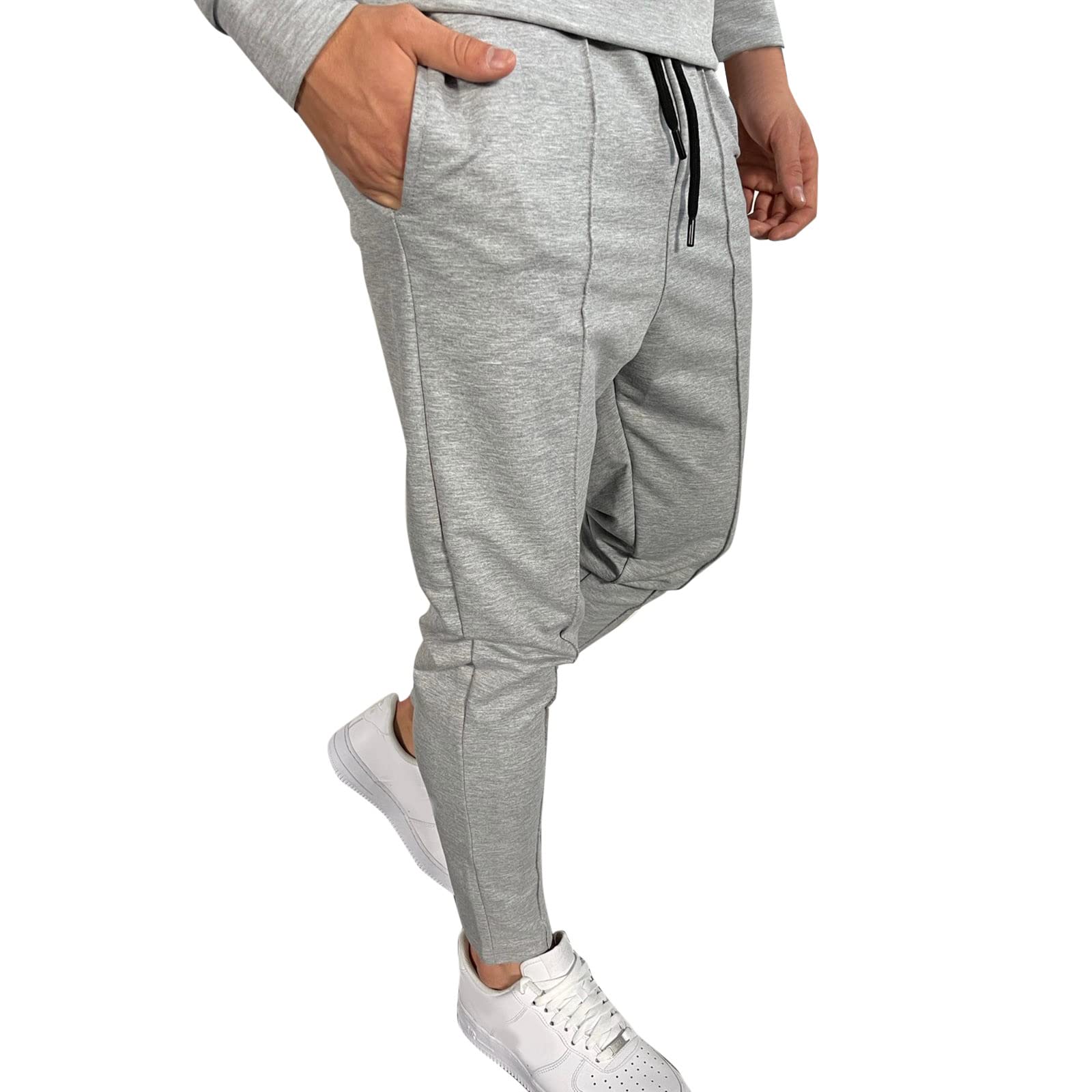 Breathable Elastic Waist Casual Jogger Pants for Men - Lightweight No Zipper Design, Comfortable Sports & Lounge Wear for Running, Gym, Travel & Everyday Use