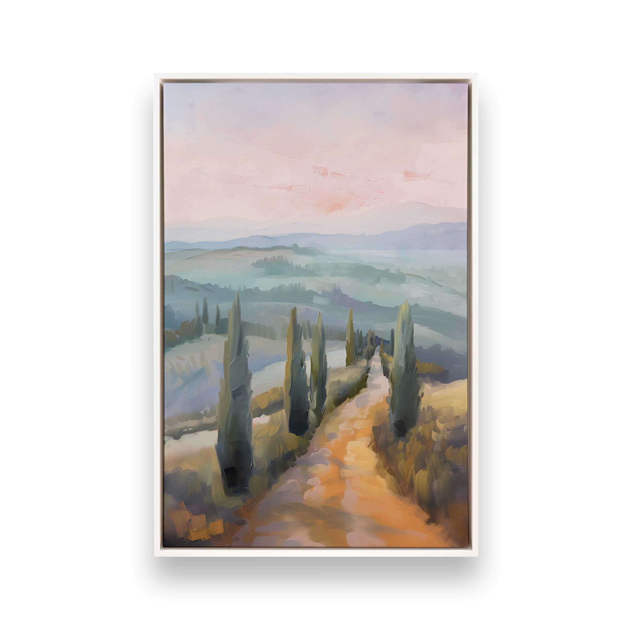 Tuscany Sunset Landscape Canvas Print - Dusk's Glow v3 Wall Art for Living Room, Bedroom & Office Decor