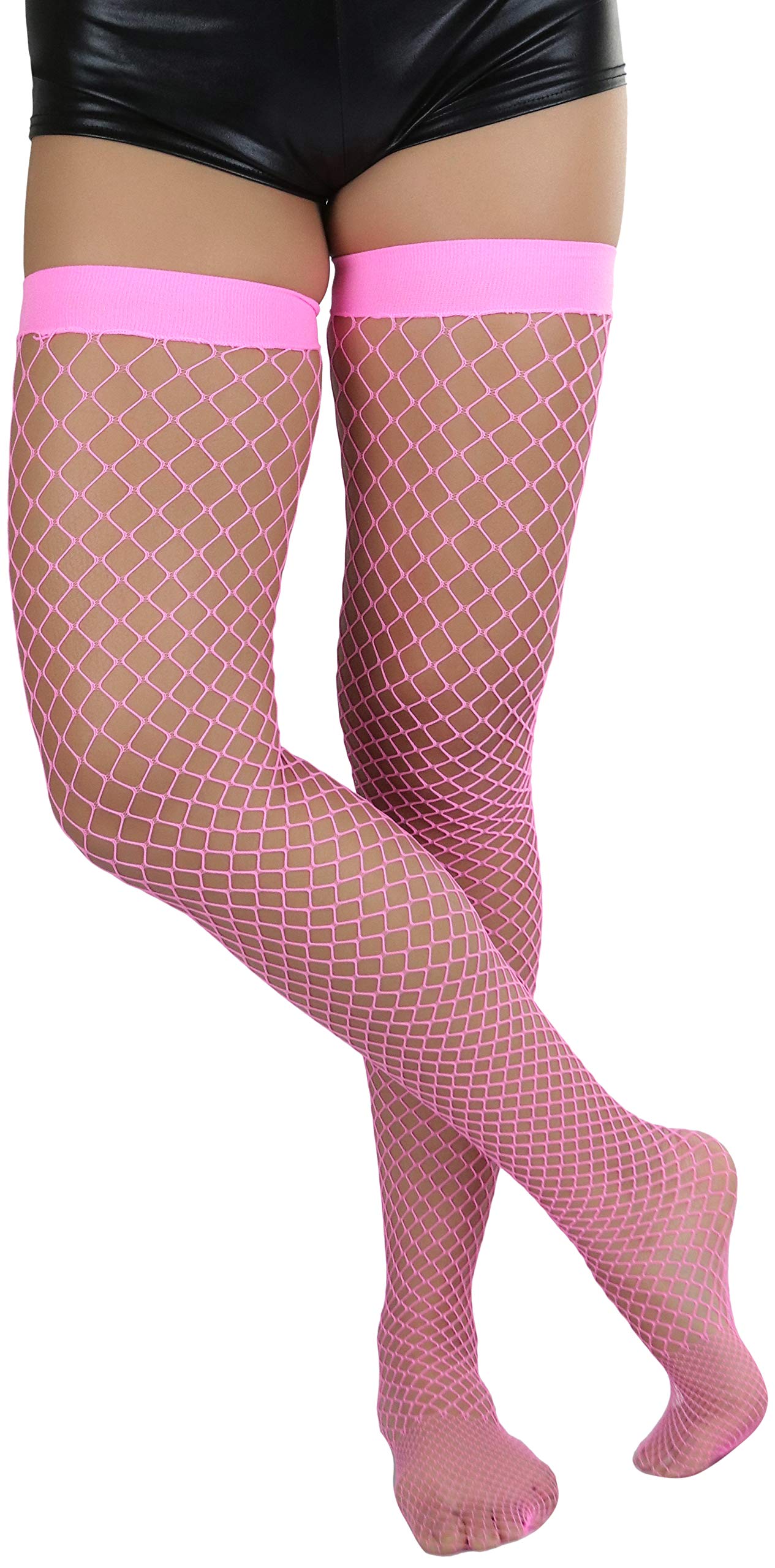 ToBeInStyle Women’s Bright & Vibrant Fishnet Thigh High Stockings - Sexy Fashion Hosiery for Parties, Cosplay & Night Out