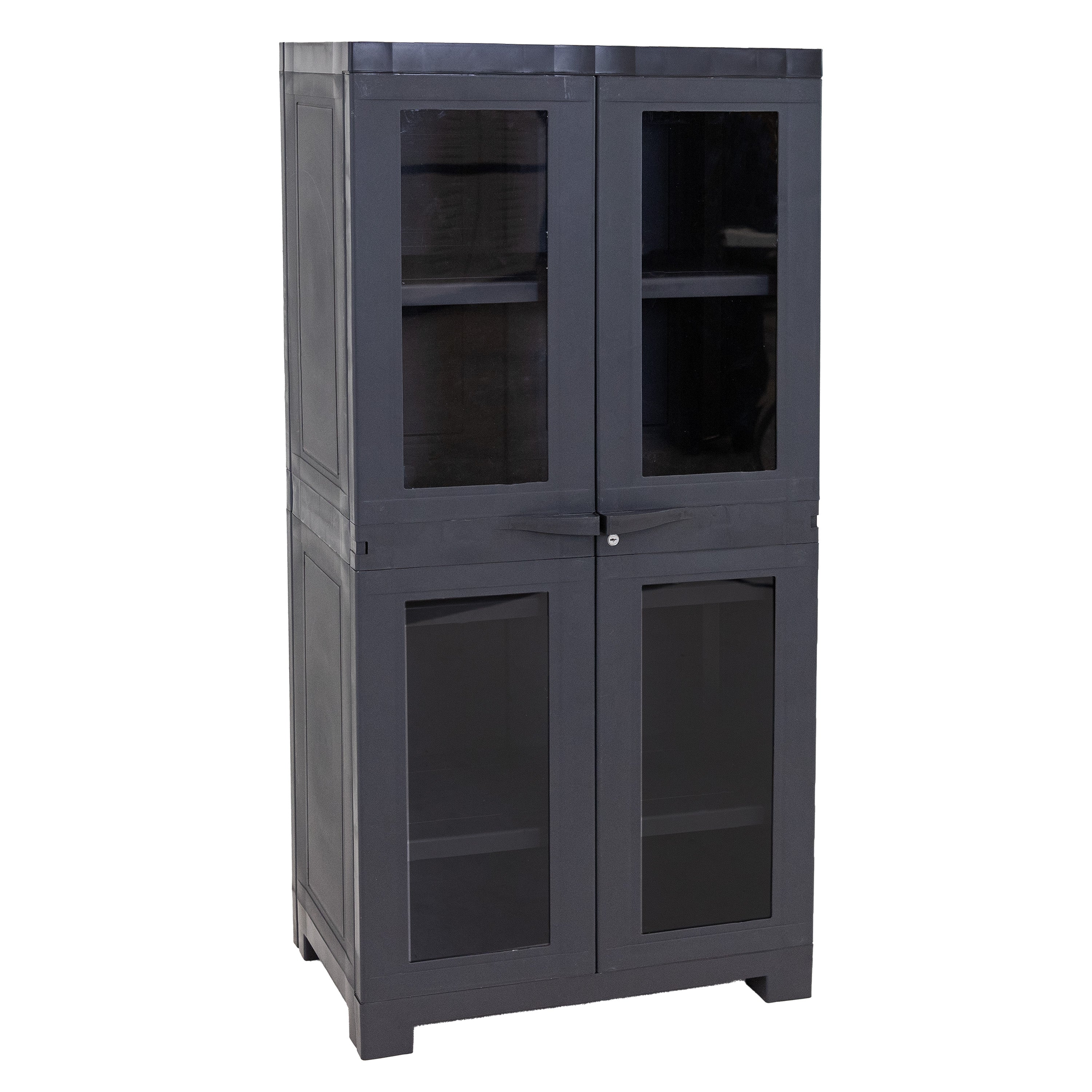 Lockable Plastic Storage Cabinet with 3 Adjustable Shelves - Heavy Duty Outdoor & Indoor Organizer for Garage, Shed, Patio, or Home Organization