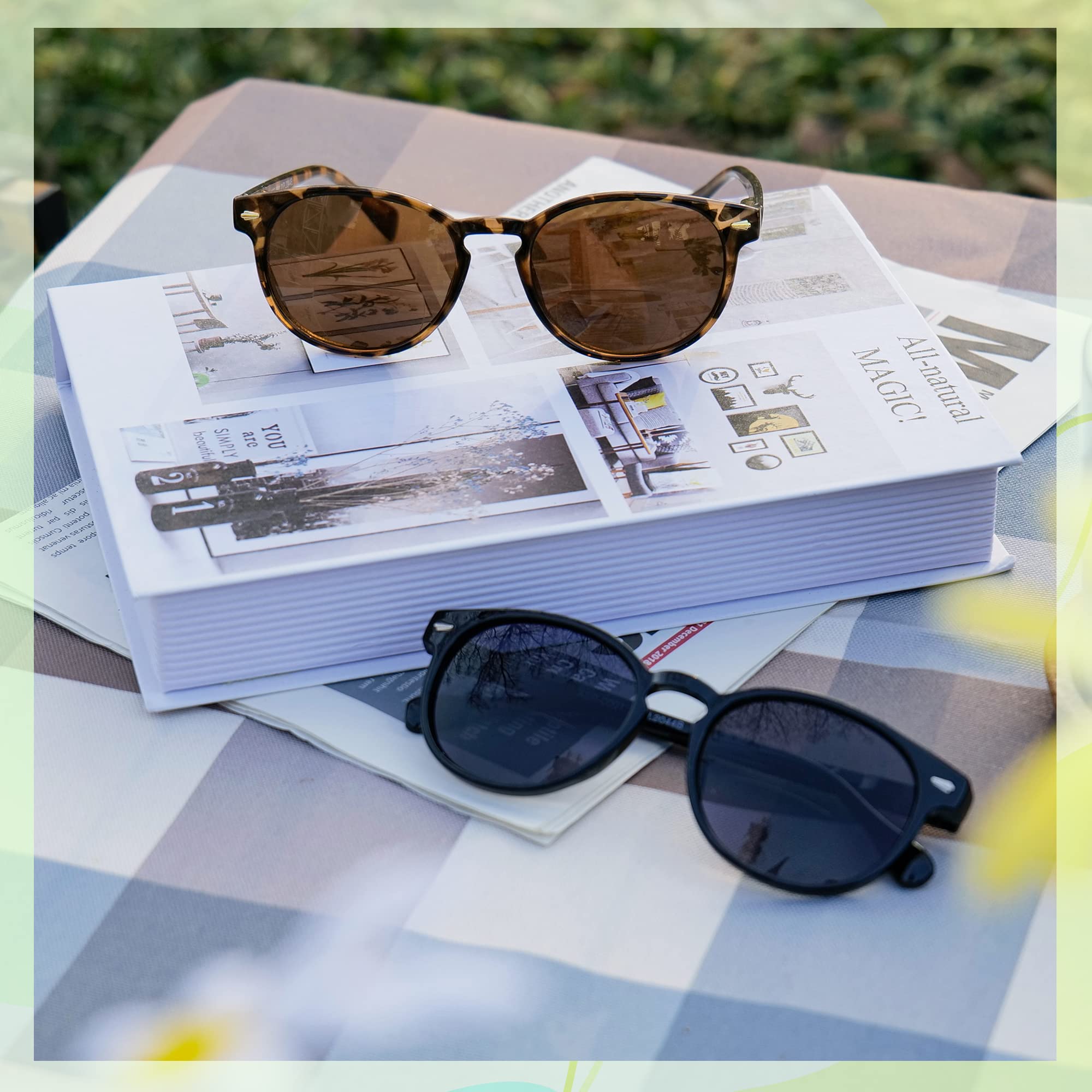 Madison Avenue Round Bifocal Reading Sunglasses for Women & Men - Spring Hinge UV400 Protection Sun Readers (Demi, +2.25) - Perfect for Outdoor Reading, Driving & Fashion Accessories