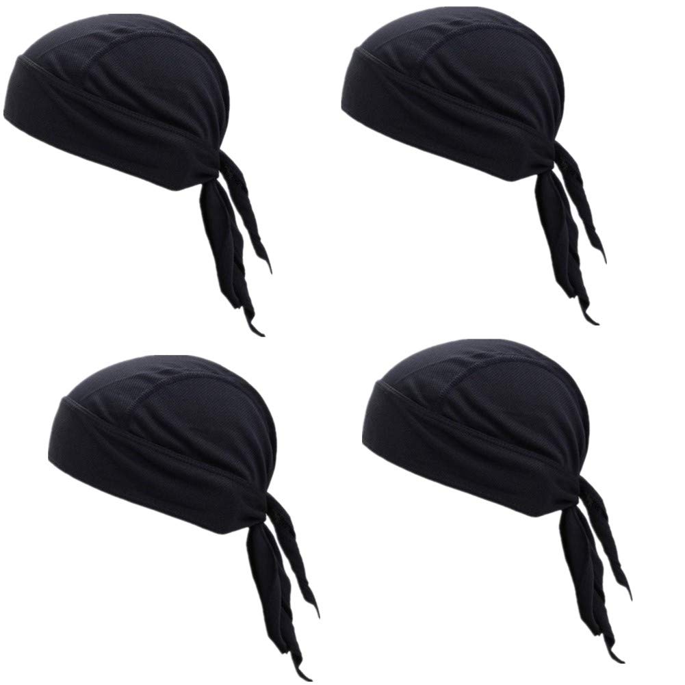 4 Pack Moisture Wicking Beanie Hats for Men & Women - Soft Breathable Chemo Cap & Skull Cap for Cold Weather, Running, Cycling & Outdoor Activities