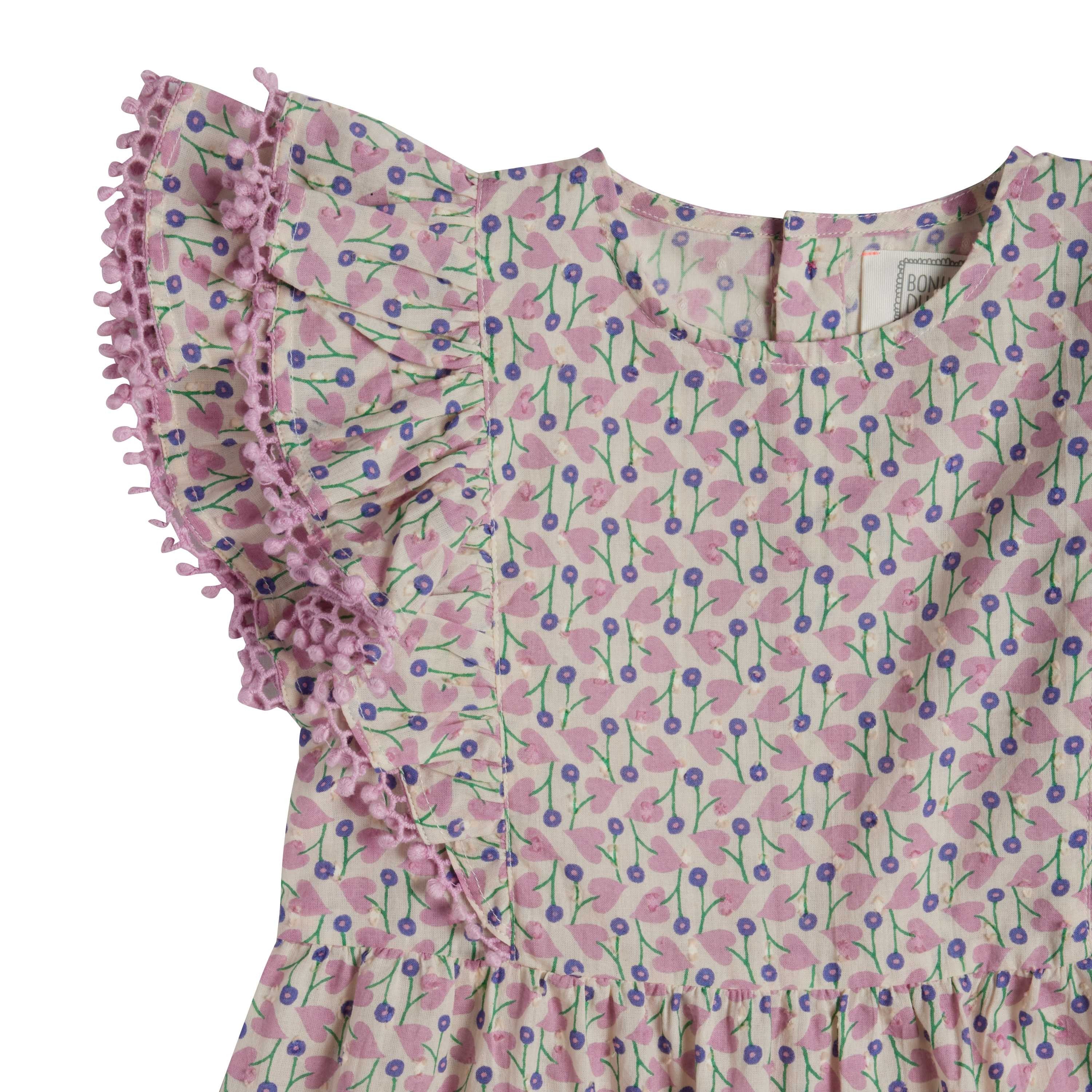Bonheur du Jour Paris Tennessee Girl Dress in Mauve - Elegant Floral Print Party Dress for Special Occasions & Photo Shoots