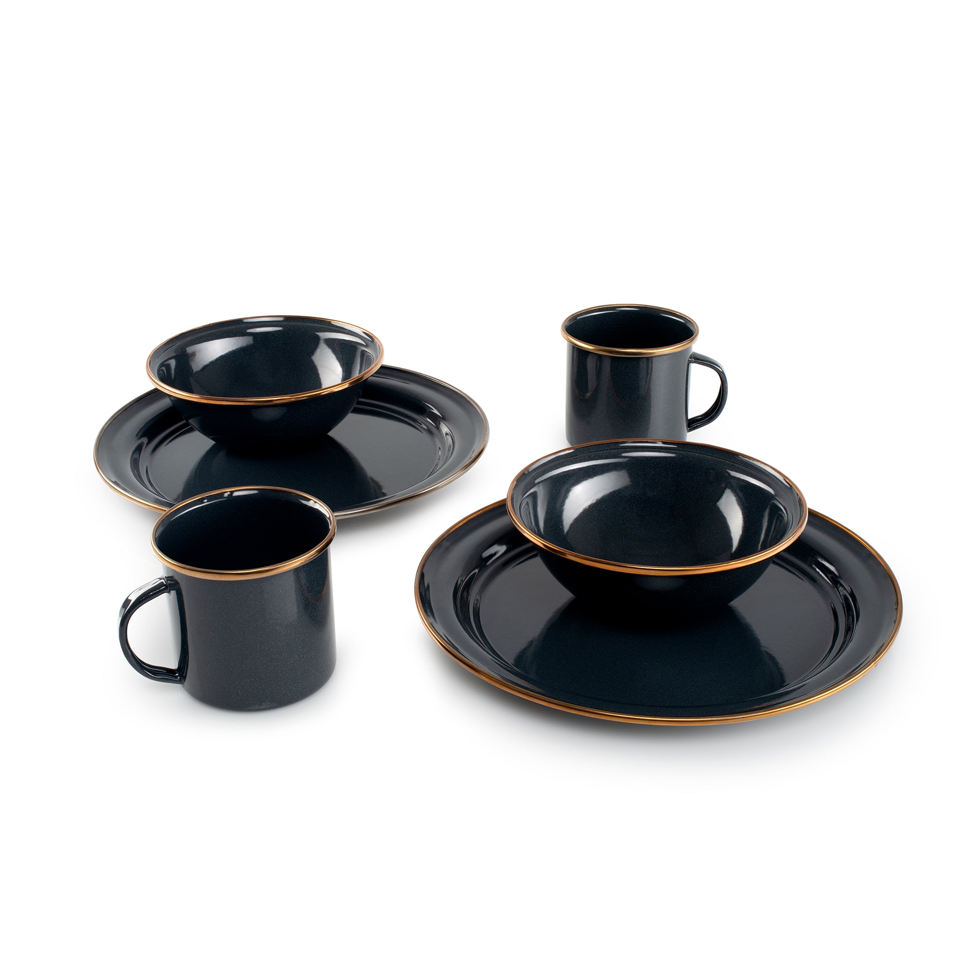 2-Person Enamelware Dining Table Set - Rustic Outdoor Picnic & Patio Furniture for Small Spaces - Perfect for Garden, Balcony, and Backyard Gatherings