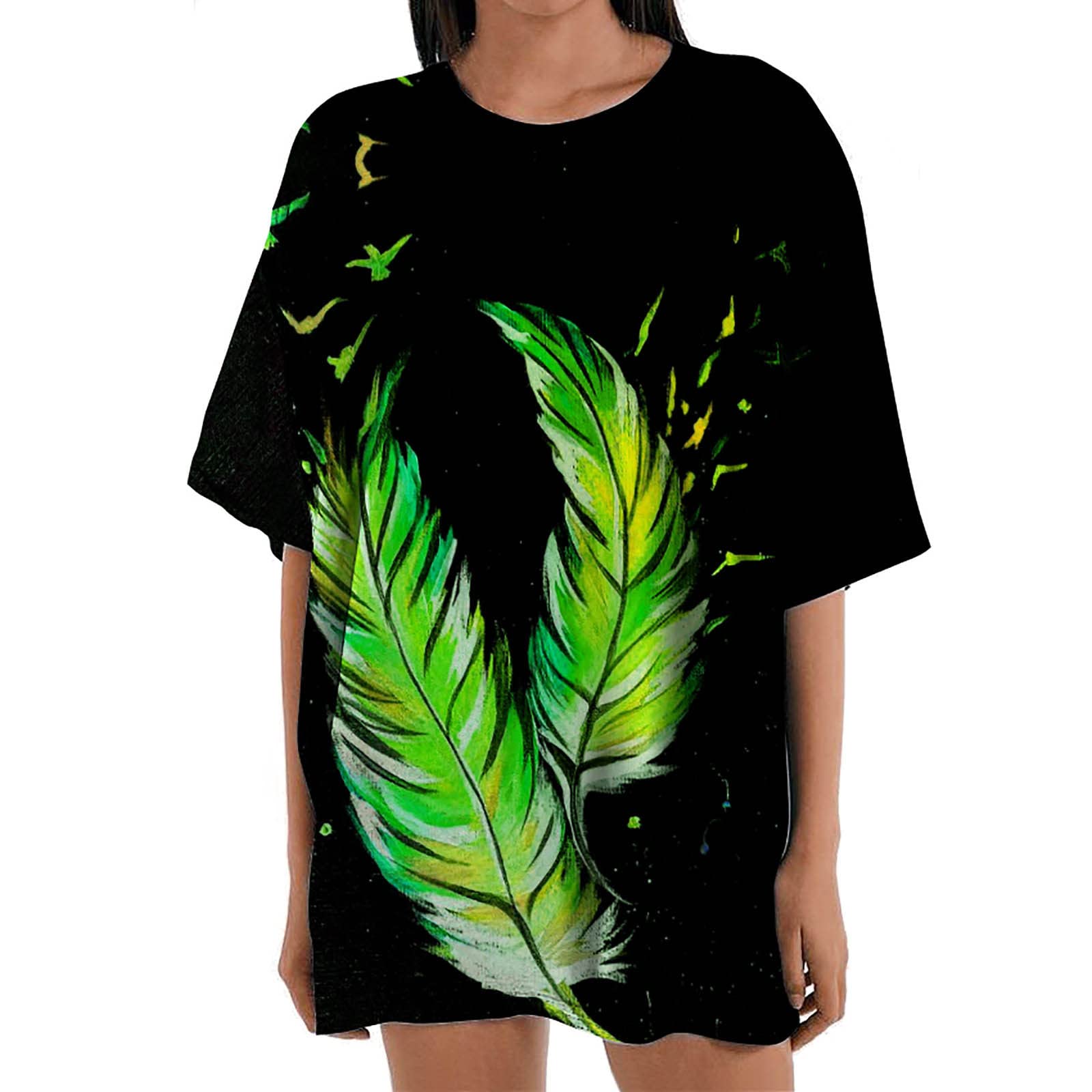 Women's Oversized Short Sleeve T-Shirt - Summer Tie Dye Print Pullover Round Neck Blouse - Loose Fit Basic Tunic Top - Y2K Fashion for Casual Wear, Beach Outfits & Street Style