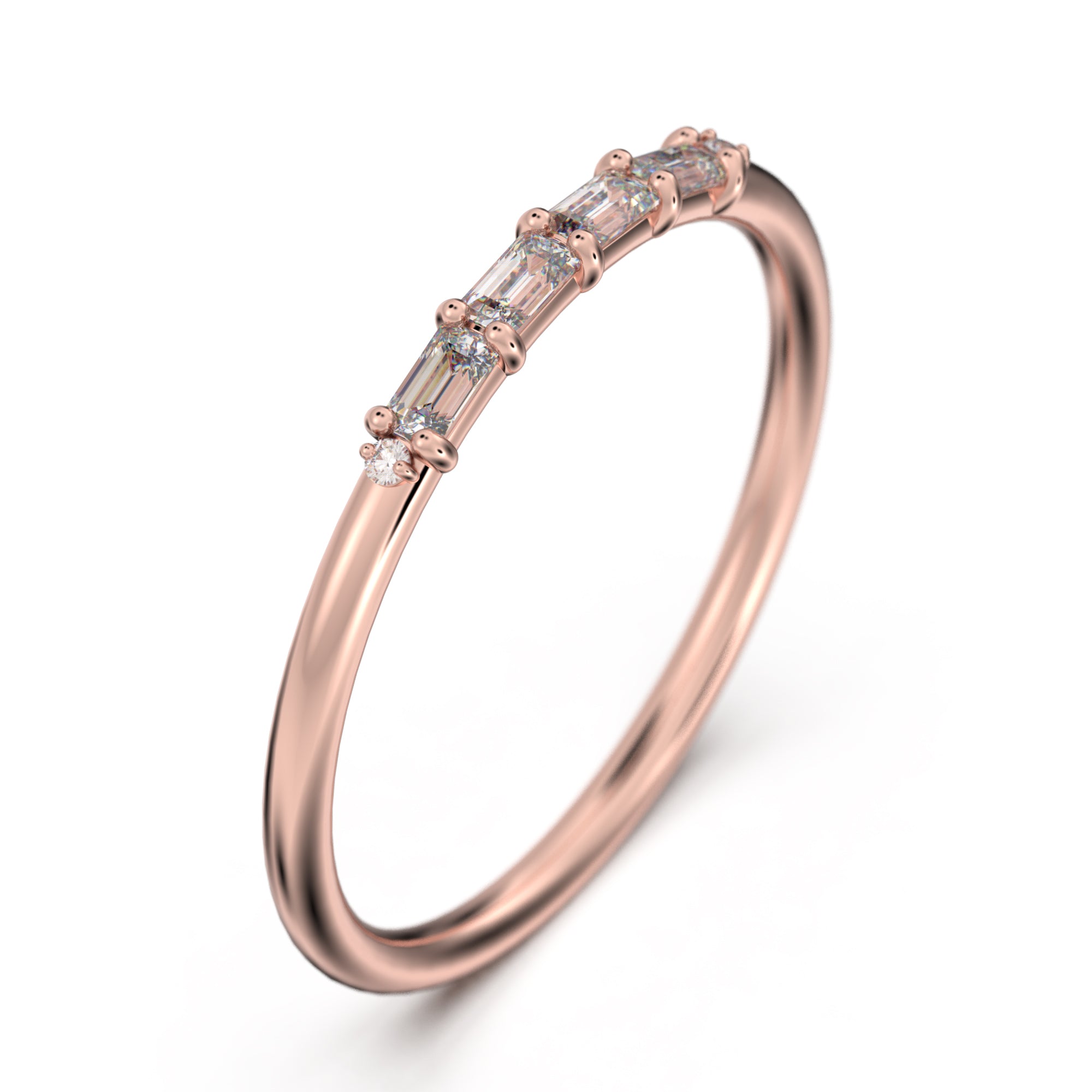 0.26 Ct Moissanite Diamond Morse Code Ring - 10K/14K/18K Solid Gold Anniversary Gift for Her - Perfect for Weddings, Engagements & Romantic Occasions