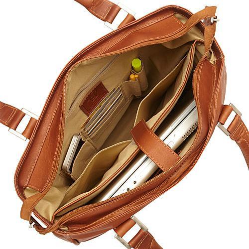Premium Genuine Leather Vertical Laptop Tote Bag for Women & Men - Stylish Work Briefcase for 15.6