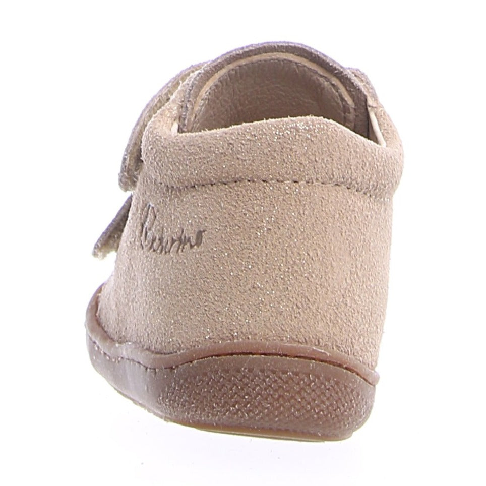 Naturino Girls' Cocoon Vl Velvet Glitter Sneakers in Platinum - Stylish & Comfortable Shoes for School, Play & Everyday Wear