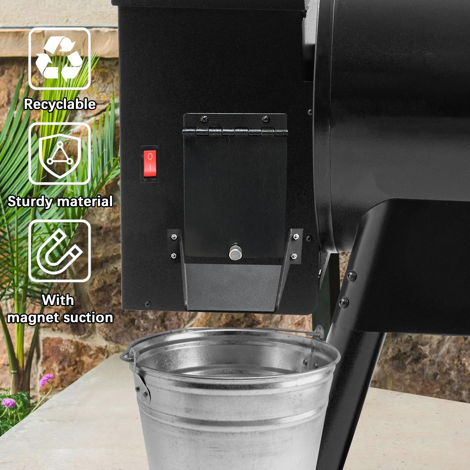 Magnetic Pellet Helper Chute for Traeger & Pit Boss Smokers - No Spill BBQ Grill Accessory for Easy Pellet Loading | Perfect for Backyard Grilling, Camping & Outdoor Cooking