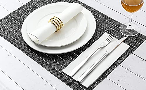 50 Pack Disposable Guest Towels - Premium White Linen Feel Napkins | Eco-Friendly Bathroom Paper Hand Towels for Parties, Christmas, Halloween, Thanksgiving | Perfect for Home, Restaurants & Events
