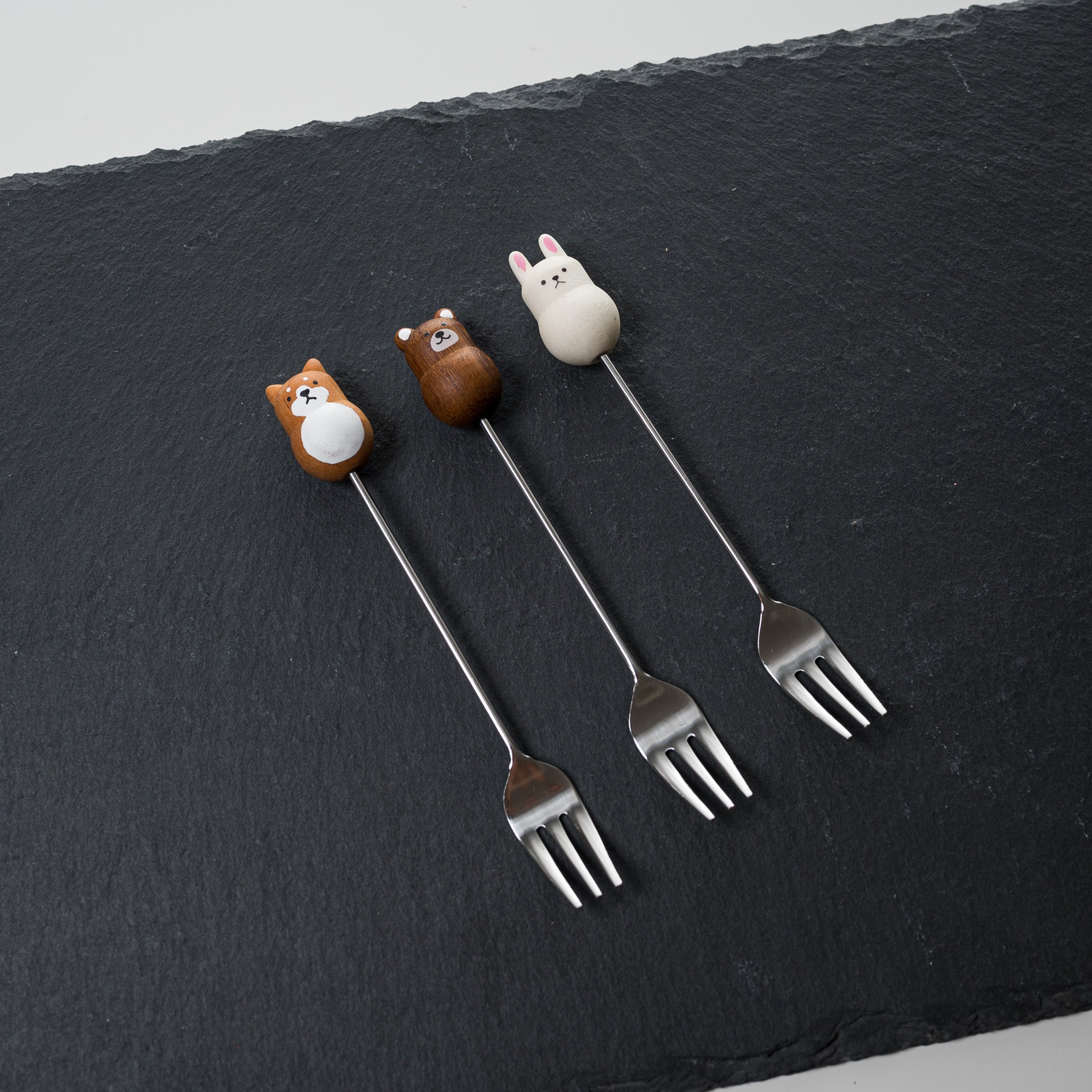 Handmade Animal Cake Forks Set - 3 Adorable Designs for Kids Birthday Parties, Baby Showers & Dessert Decorations