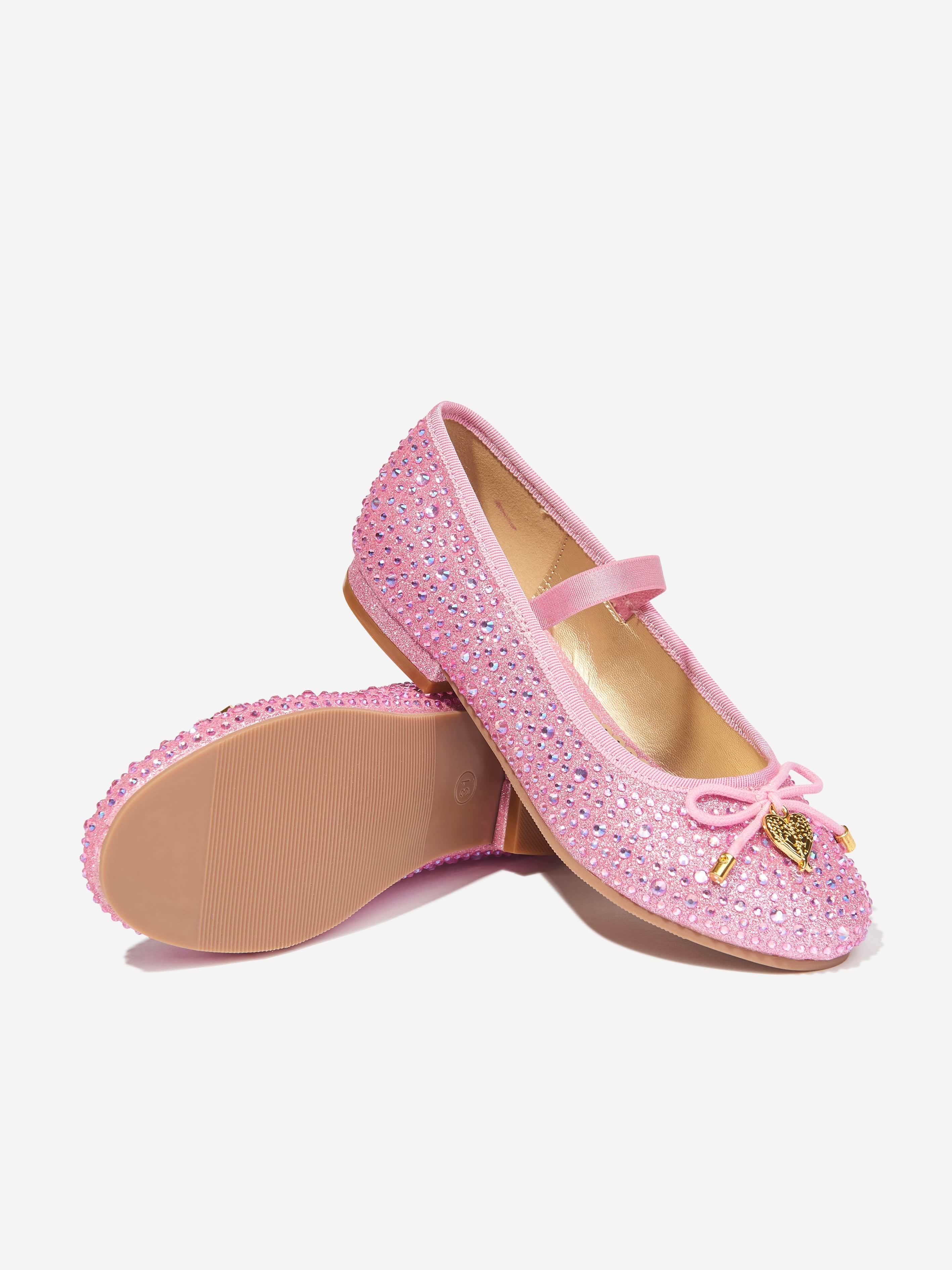Angels Face Girls Maya Crystal Pumps - Sparkly Pink Dress Shoes for Kids | Perfect for Birthday Parties, Pageants & Special Occasions