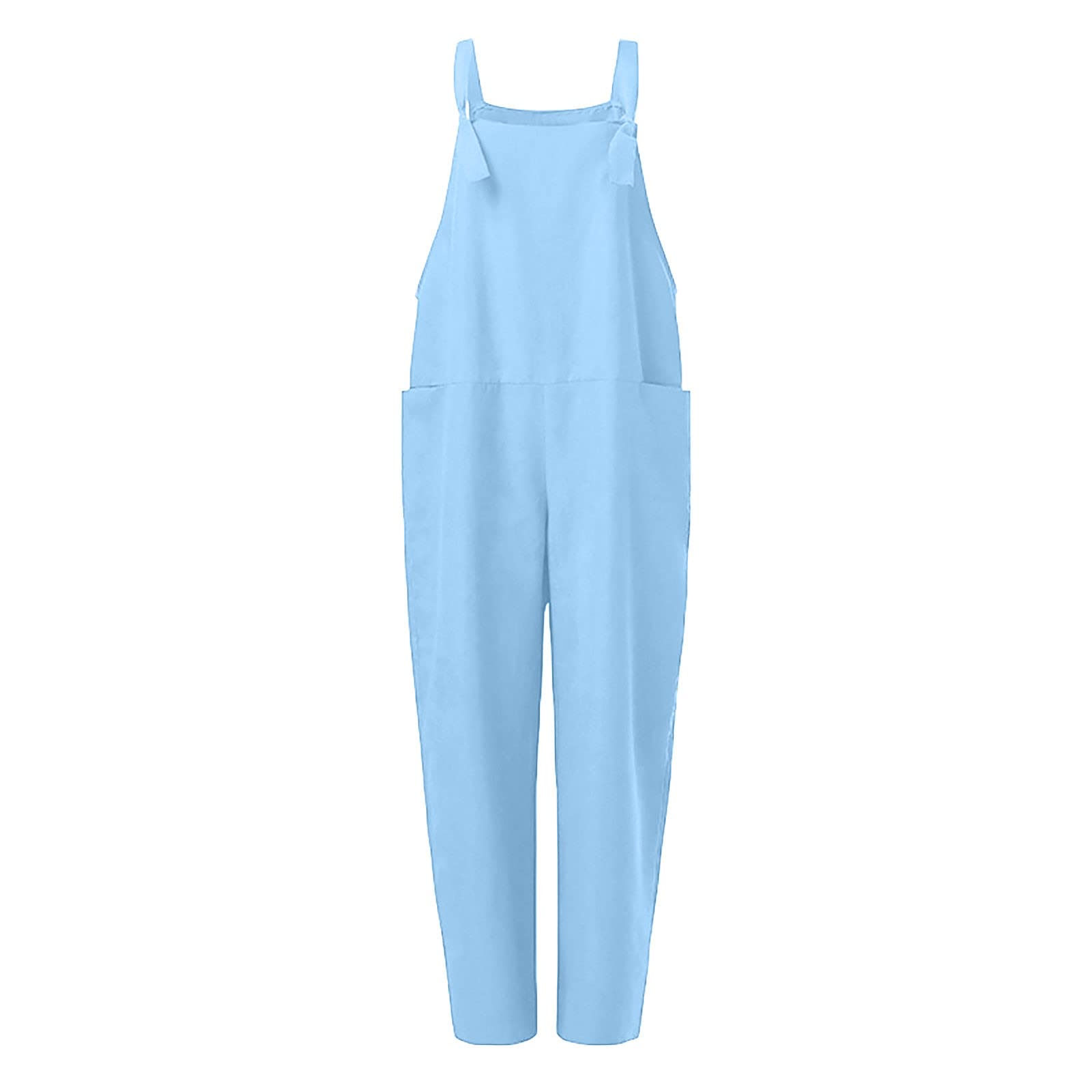 Women's Rompers 2024 - Sleeveless Baggy Jumpsuit Overalls with Pockets | Summer Casual Cotton Linen Outfit for Beach, Travel & Daily Wear