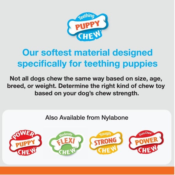 Nylabone Double Action Puppy Chew Toy for Teething - Durable Dog Bone for Small & Medium Breeds - Perfect for Puppy Training & Dental Health