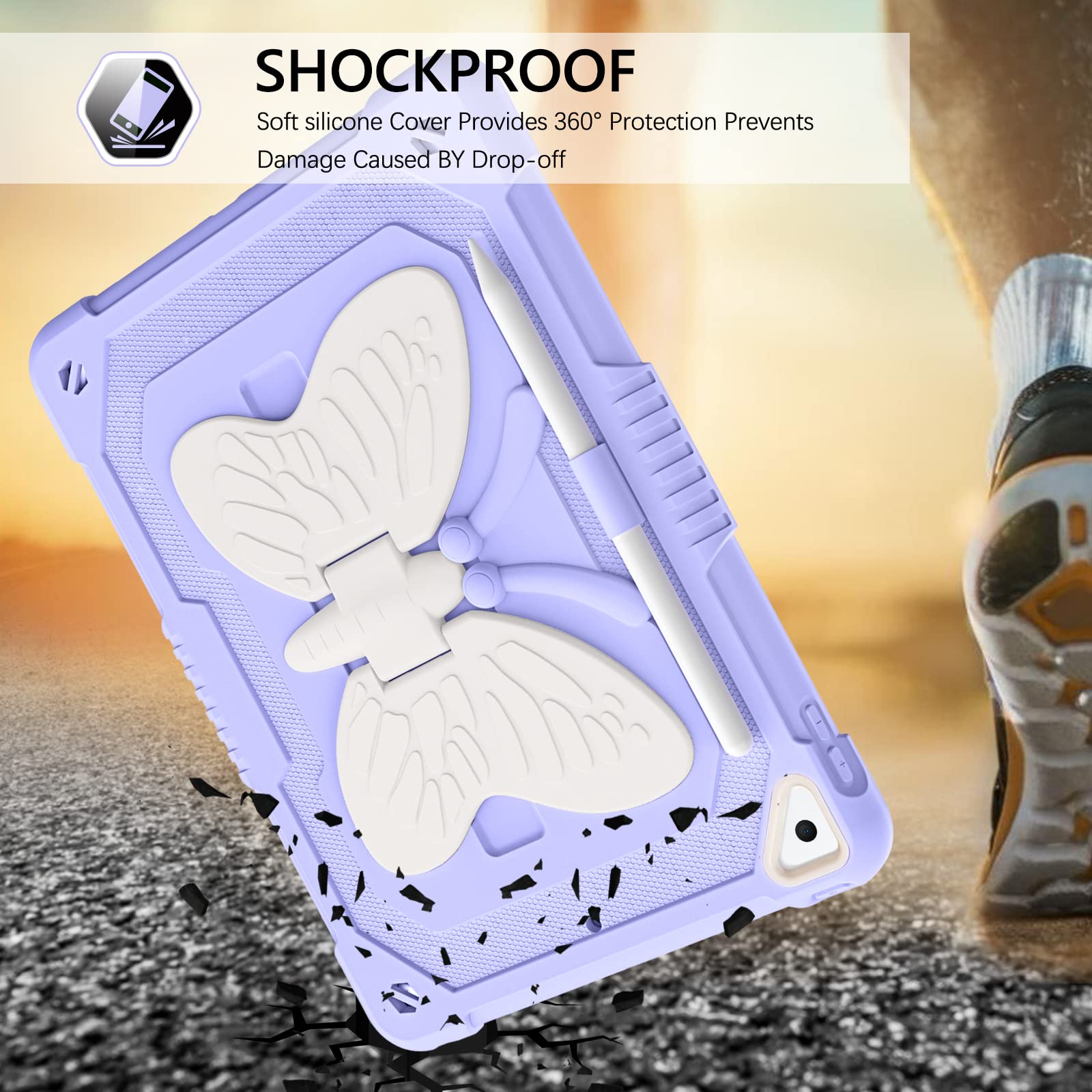 GUAGUA Shockproof Kids iPad Case - Compatible with iPad Air 2, iPad 5th/6th Gen (2017/2018) & iPad Pro 9.7