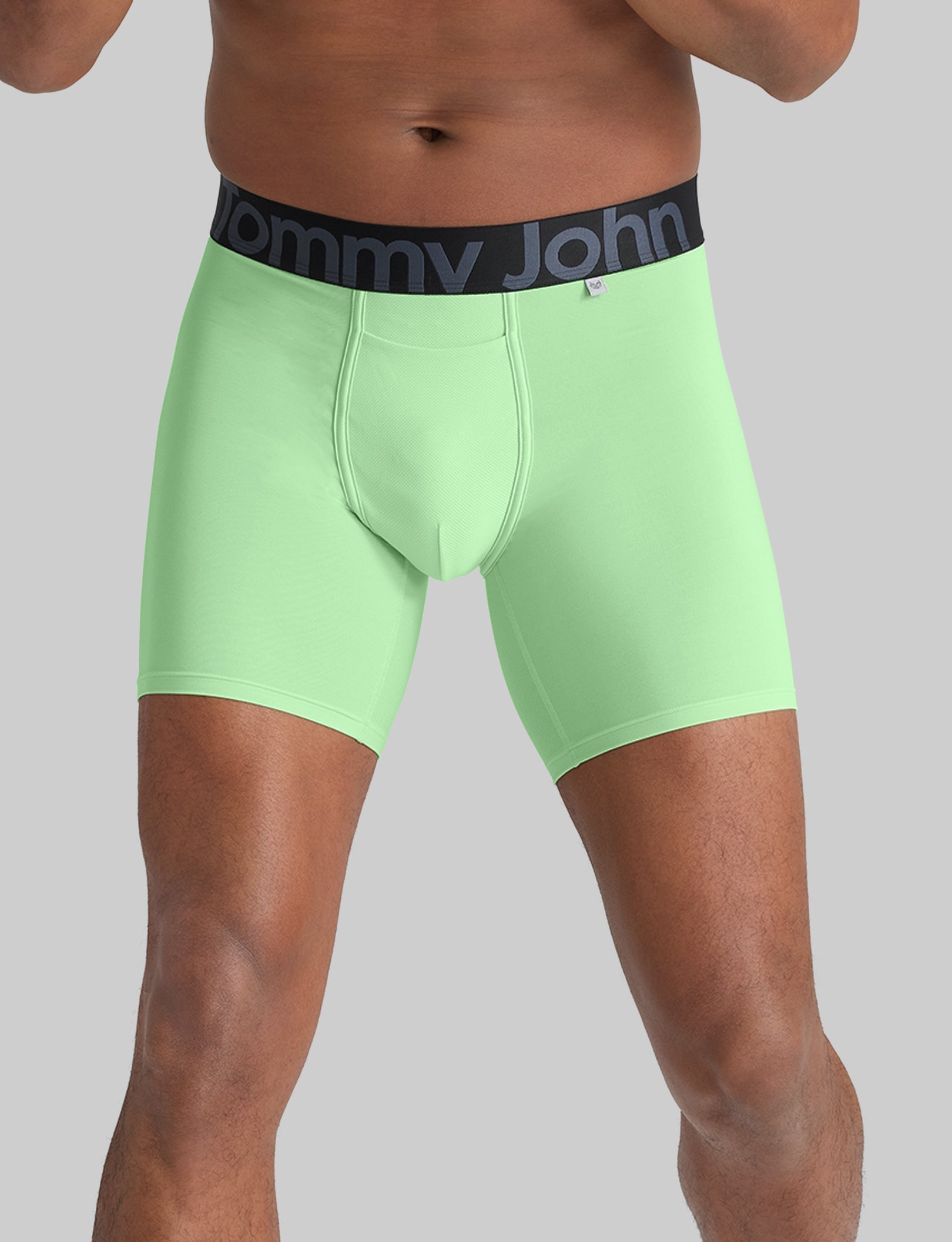 360 Sport Mid Length Boxer Briefs - 6 Pack Men's Breathable Moisture Wicking Underwear for Running, Gym & Active Lifestyle | Comfortable Stretch Fabric with Support Pouch