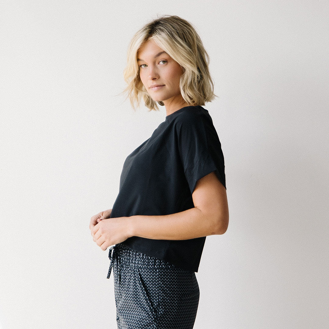 Boss Crop Black Women's T-Shirt - Stylish Casual Top for Everyday Wear | Perfect for Work, Outings & Social Events