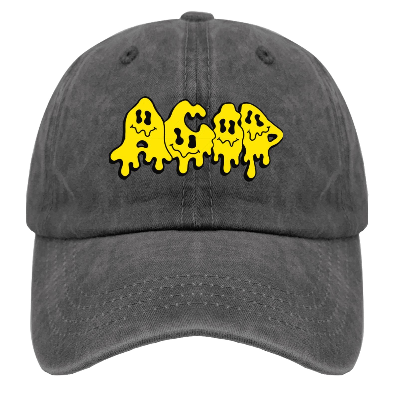 Zoman Dad Hat - Acid Trippy Letters Trucker Cap for Men - Fashion Washed Cotton Adjustable Snapback - Perfect for Fishing, Outdoor Activities & Casual Wear