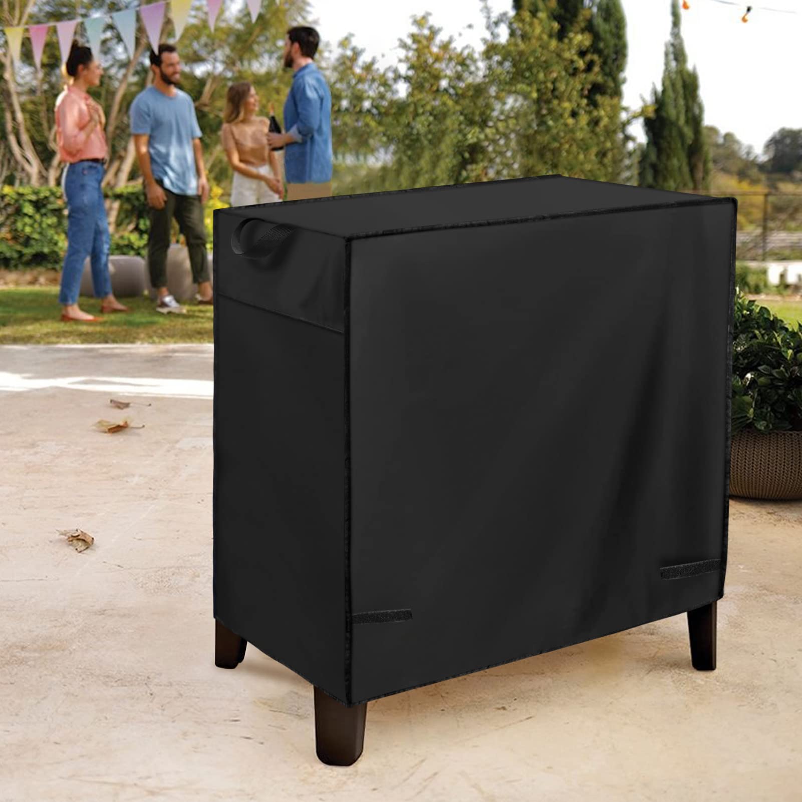 Waterproof Patio Cooler Cart Cover - Fits Most 80-100 Quart Rolling Coolers | Outdoor Ice Chest Protector for Backyard, Camping & Tailgating Parties
