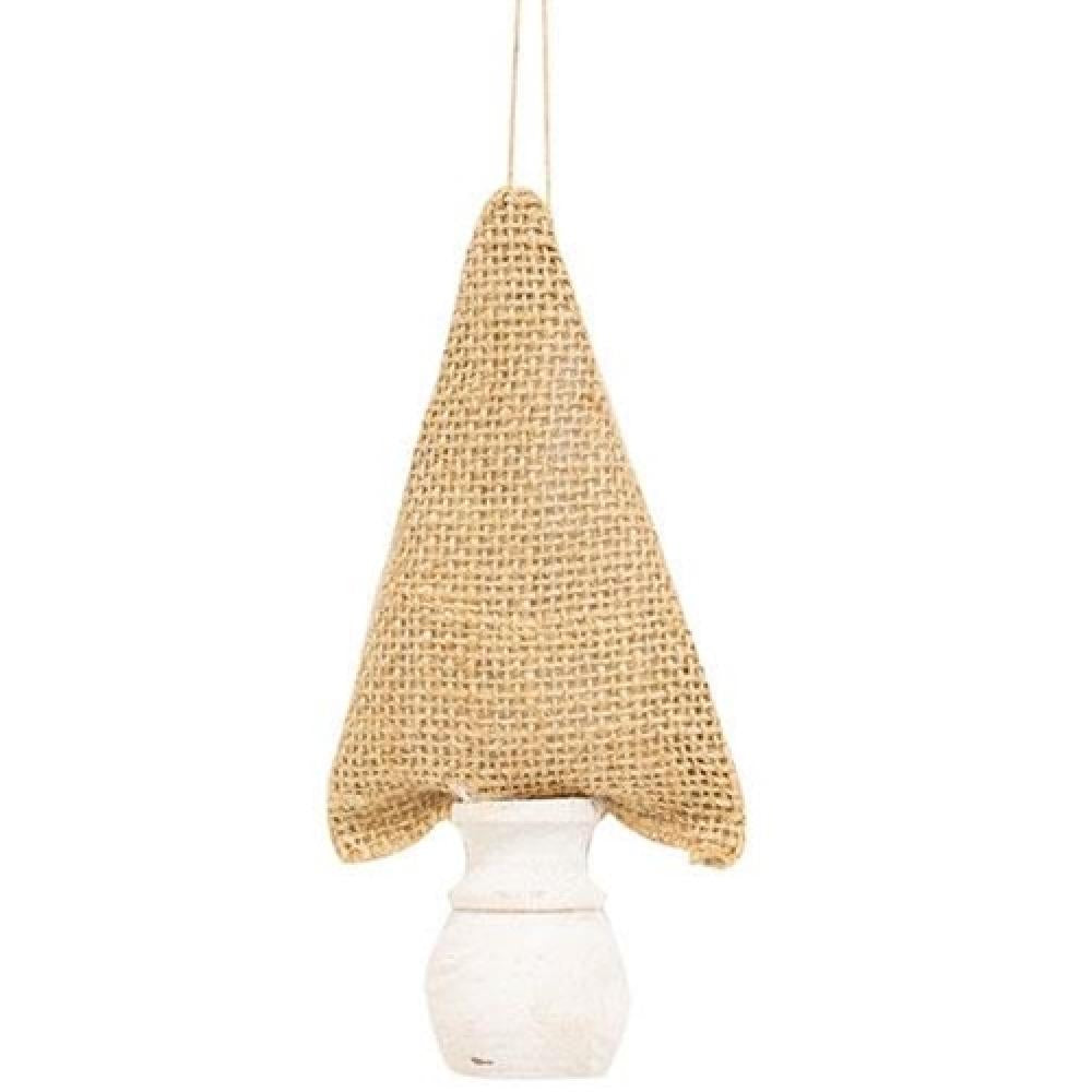 Handmade Burlap Christmas Tree Ornaments Set of 6 - Rustic Farmhouse Holiday Decor for Xmas Tree, Mantel & Gift Wrapping | Perfect for Christmas Decorations, Party Favors & DIY Crafts