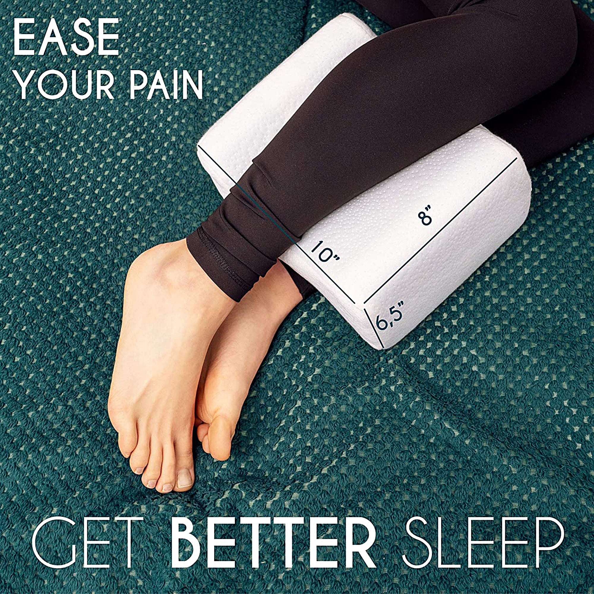 **Memory Foam Knee Pillow for Side Sleepers - Orthopedic Support with Bamboo Cover for Hip, Back & Sciatica Pain Relief - Pregnancy Pillow for Comfort & Alignment (Ideal for Sleeping, Post-Surgery & Pain Management)**